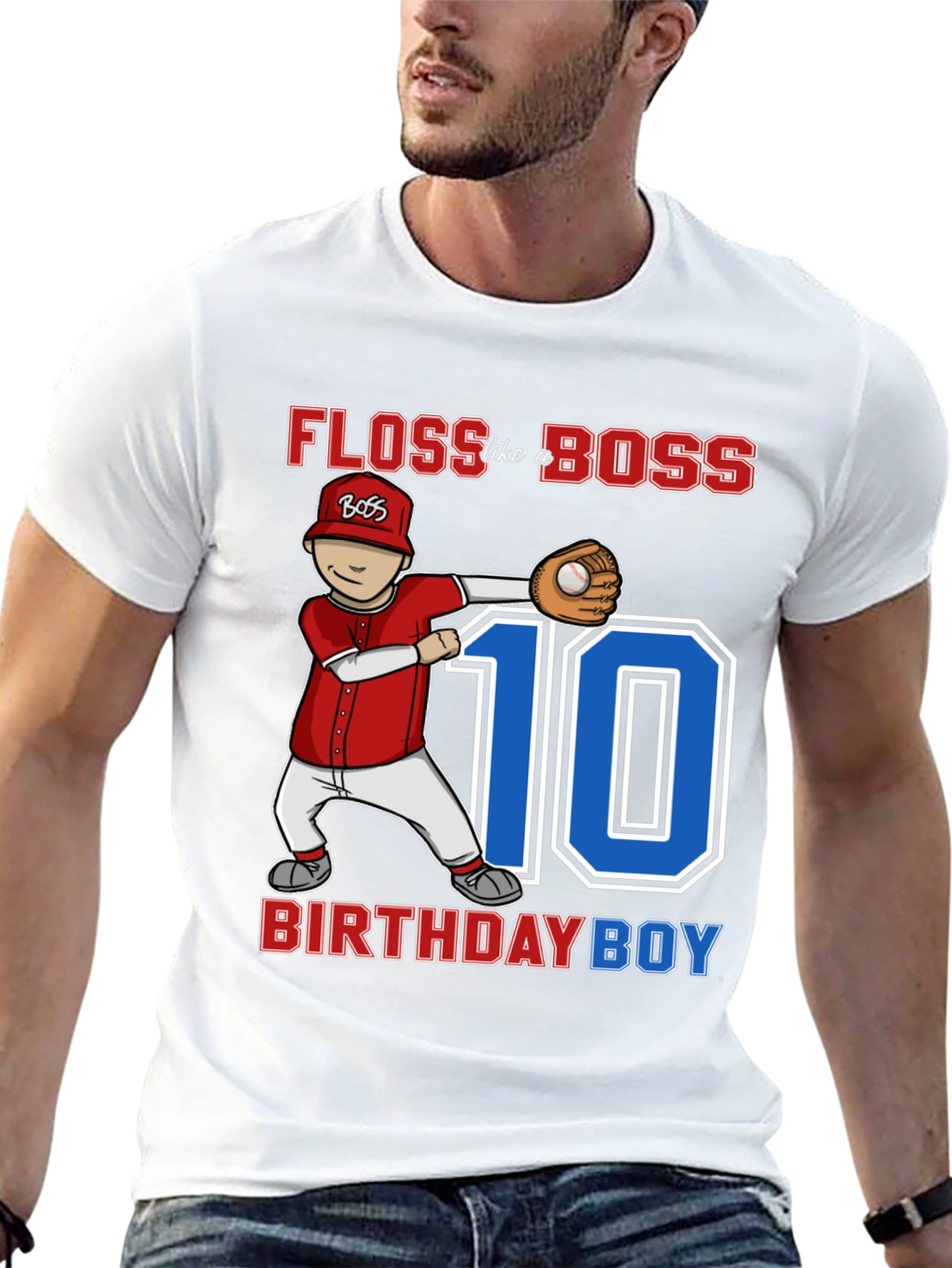 Floss Like a Boss Baseball Birthday Boy T-Shirt