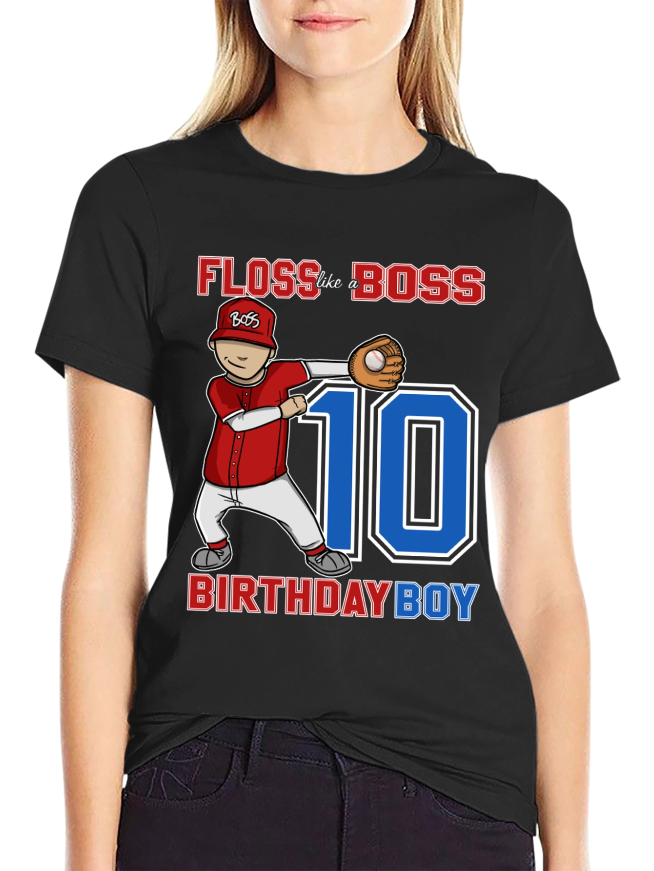 Floss Like a Boss Baseball Birthday Boy T-Shirt