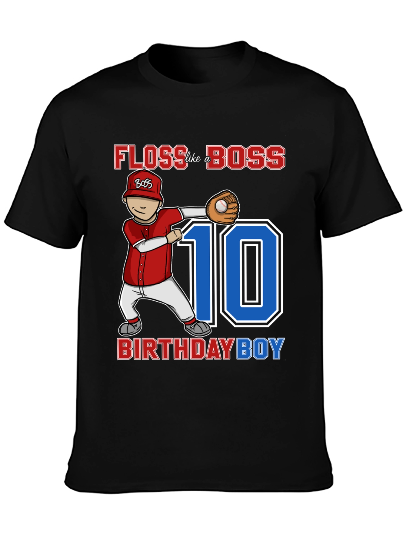 Floss Like a Boss Baseball Birthday Boy T-Shirt