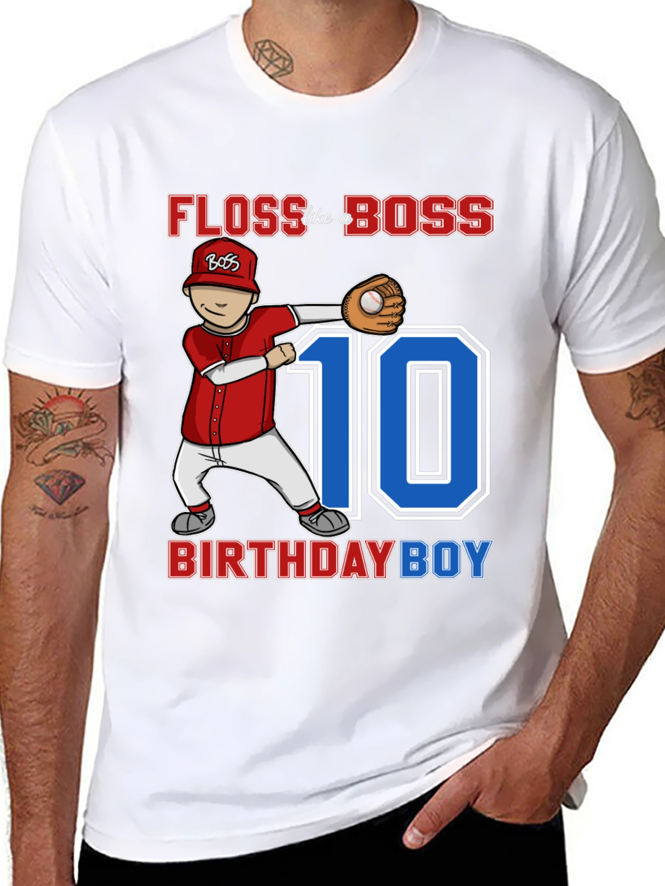 Floss Like a Boss Baseball Birthday Boy T-Shirt