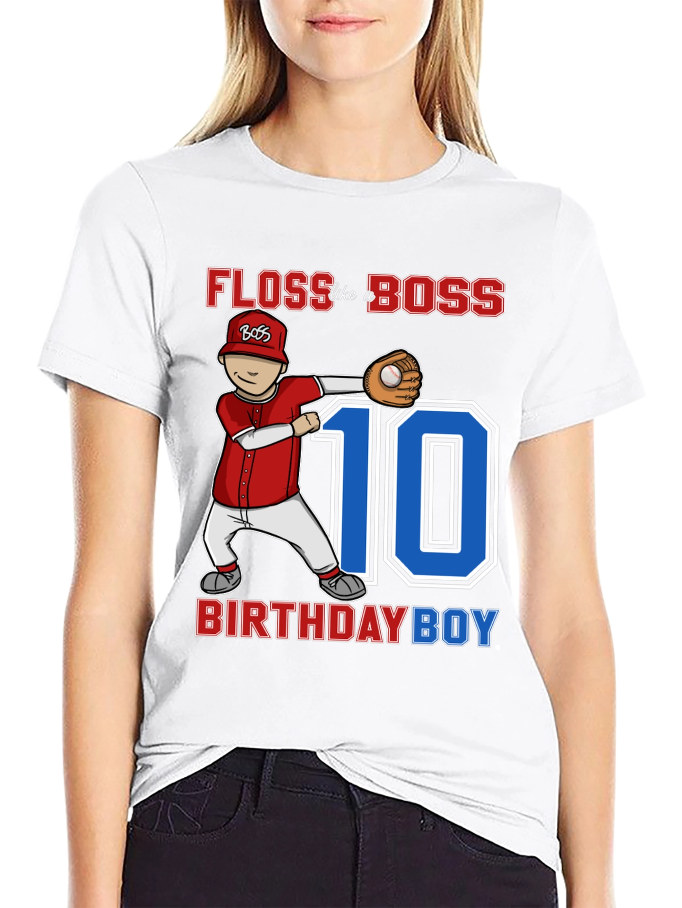 Floss Like a Boss Baseball Birthday Boy T-Shirt