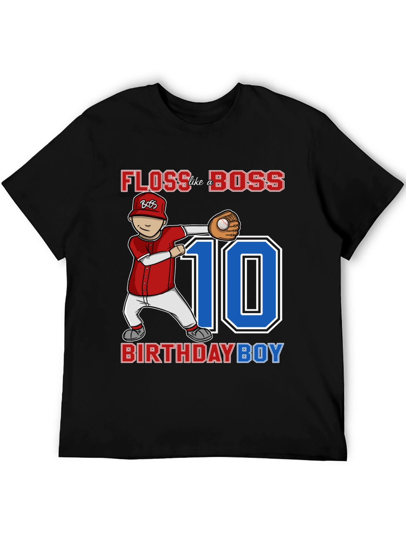 Floss Like a Boss Baseball Birthday Boy T-Shirt