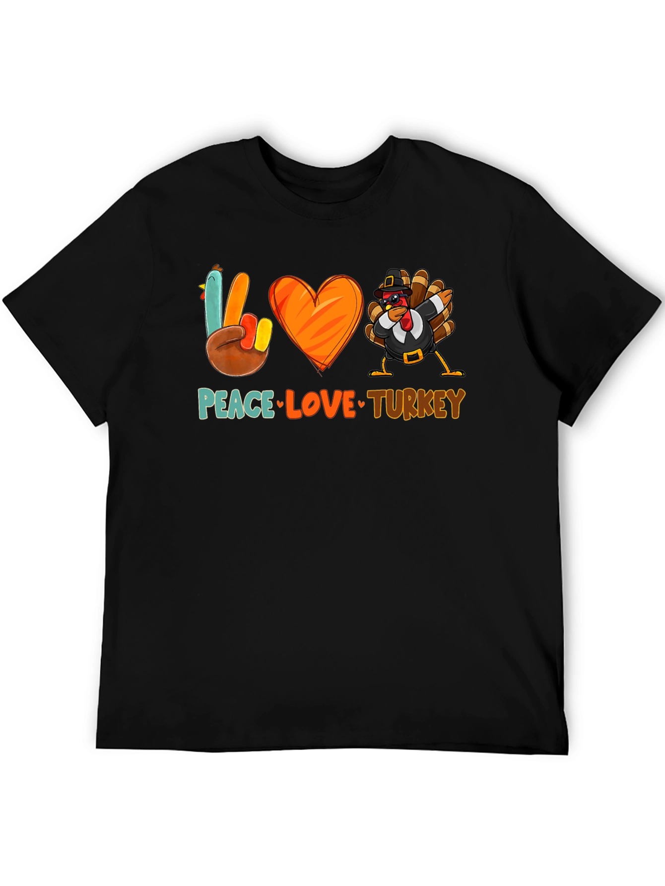 Peace Love Turkey T-Shirt - Thanksgiving Festive Apparel