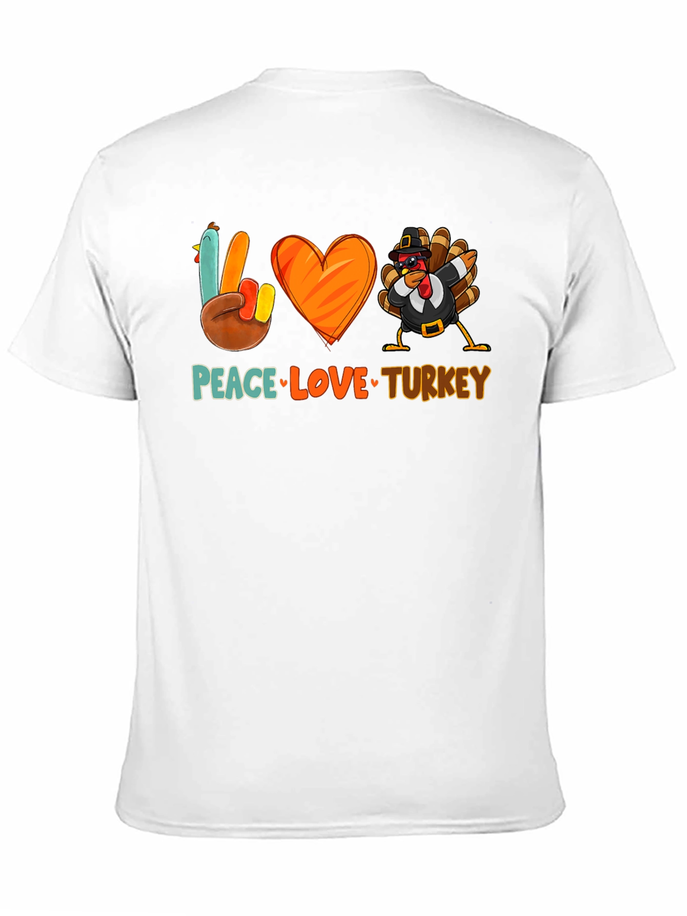 Peace Love Turkey T-Shirt - Thanksgiving Festive Apparel