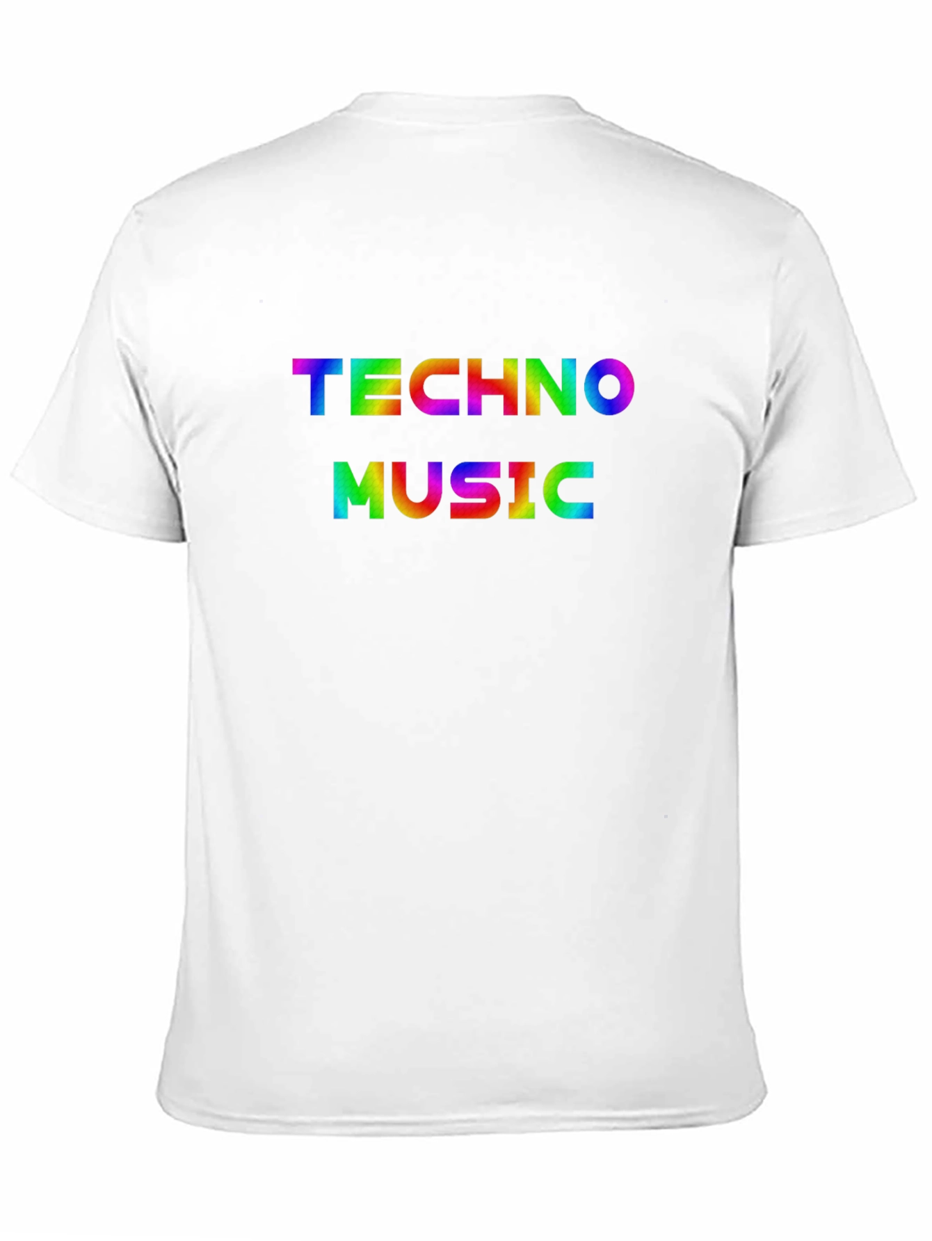 Techno Music Graphic Tee - Rainbow Print Shirt