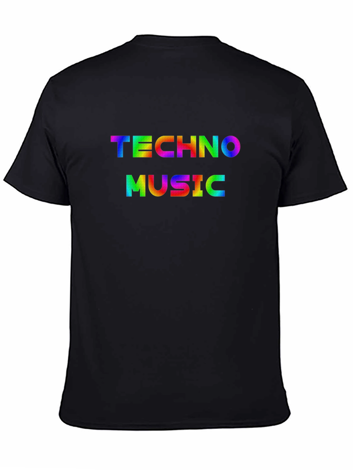 Techno Music Graphic Tee - Rainbow Print Shirt
