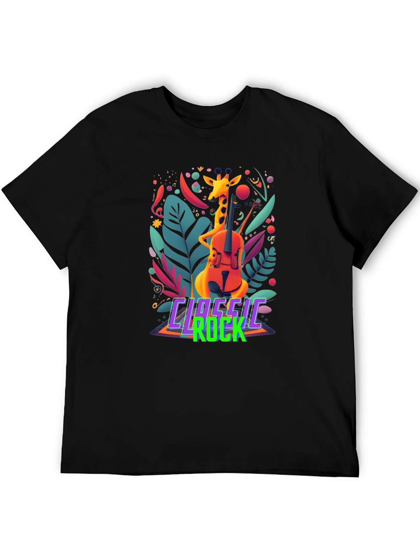 Classic Rock Giraffe Musician T-Shirt
