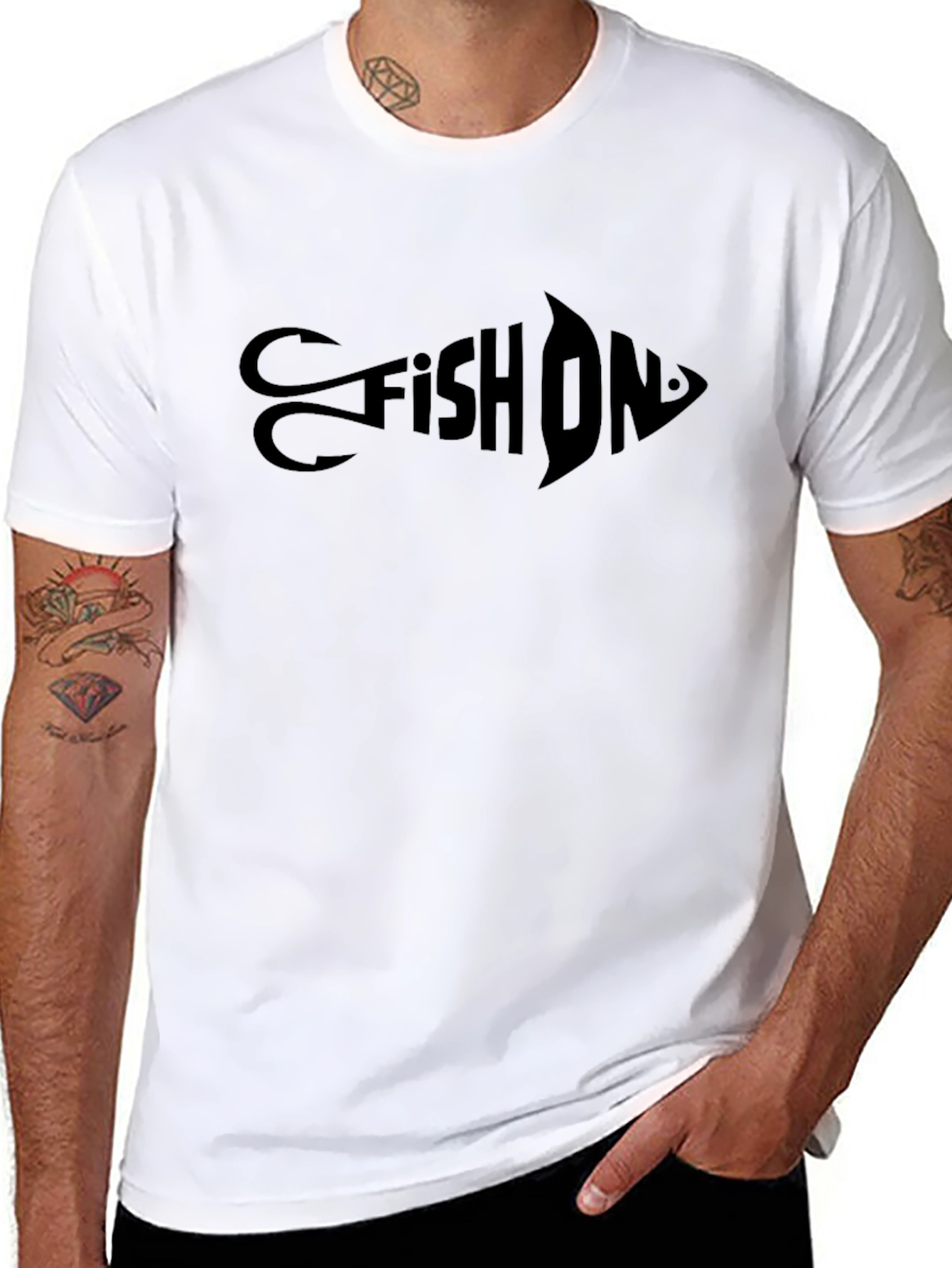 Fish On Black Graphic T-Shirt
