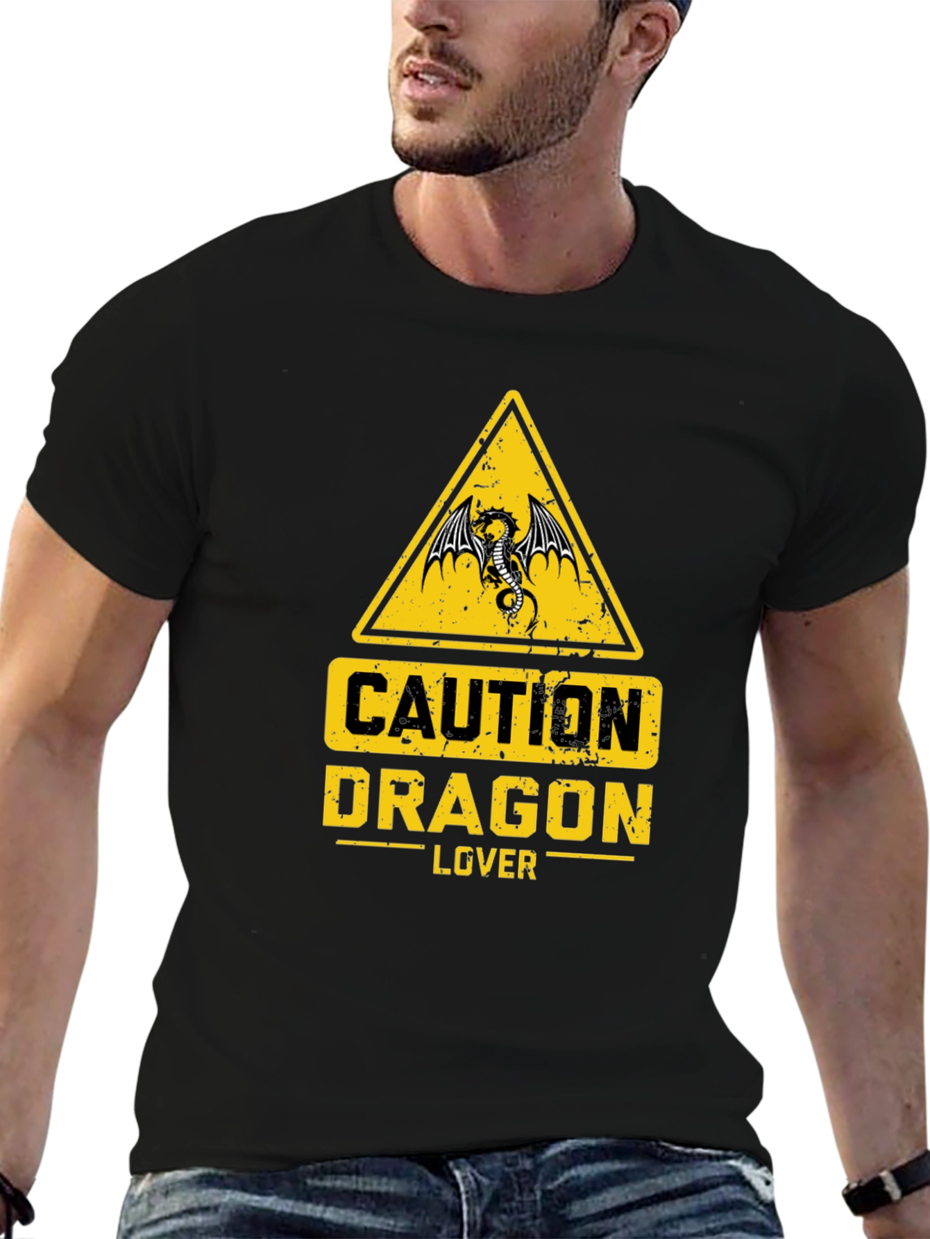 Caution Dragon Lover Graphic T-Shirt