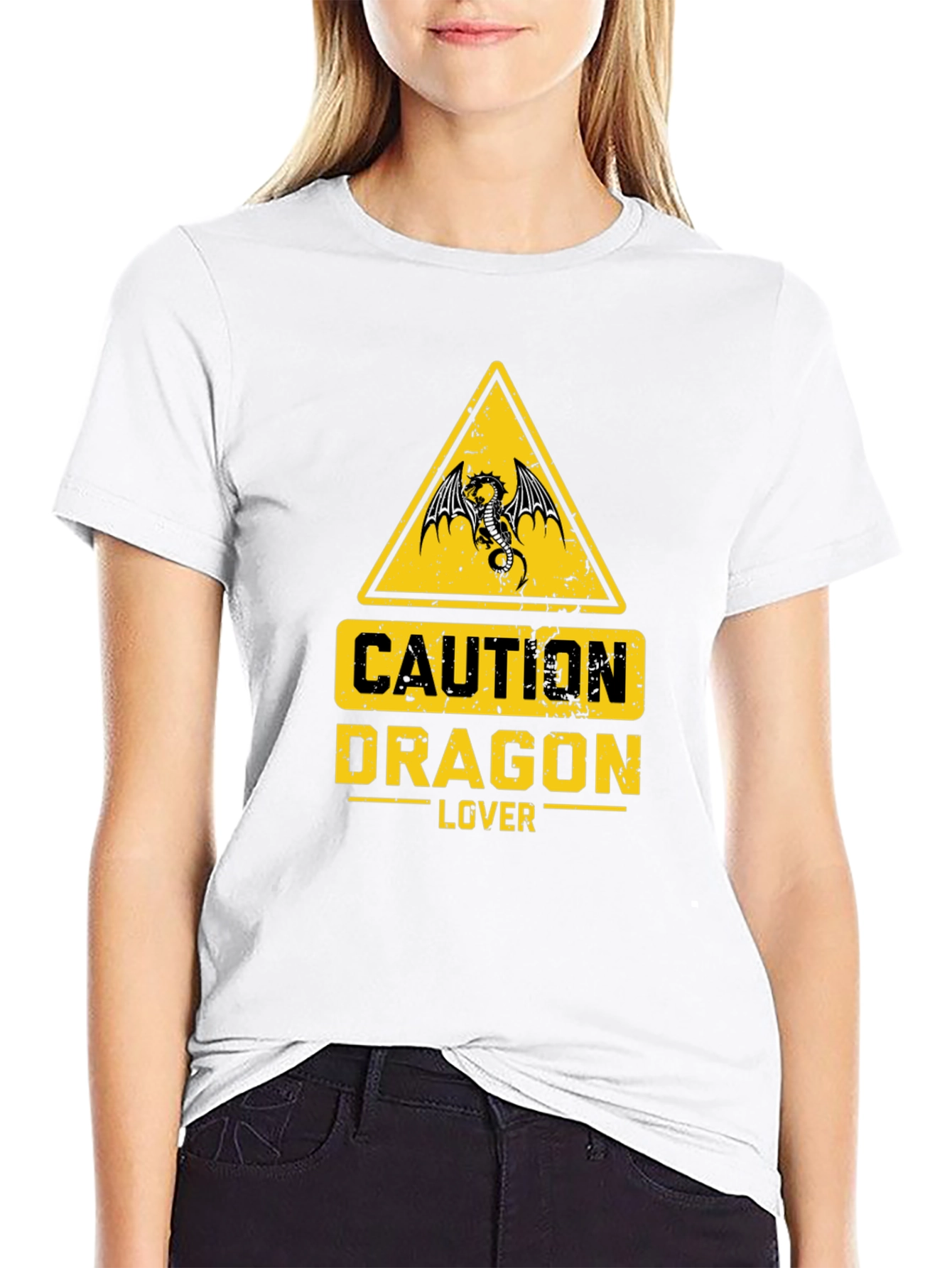 Caution Dragon Lover Graphic T-Shirt