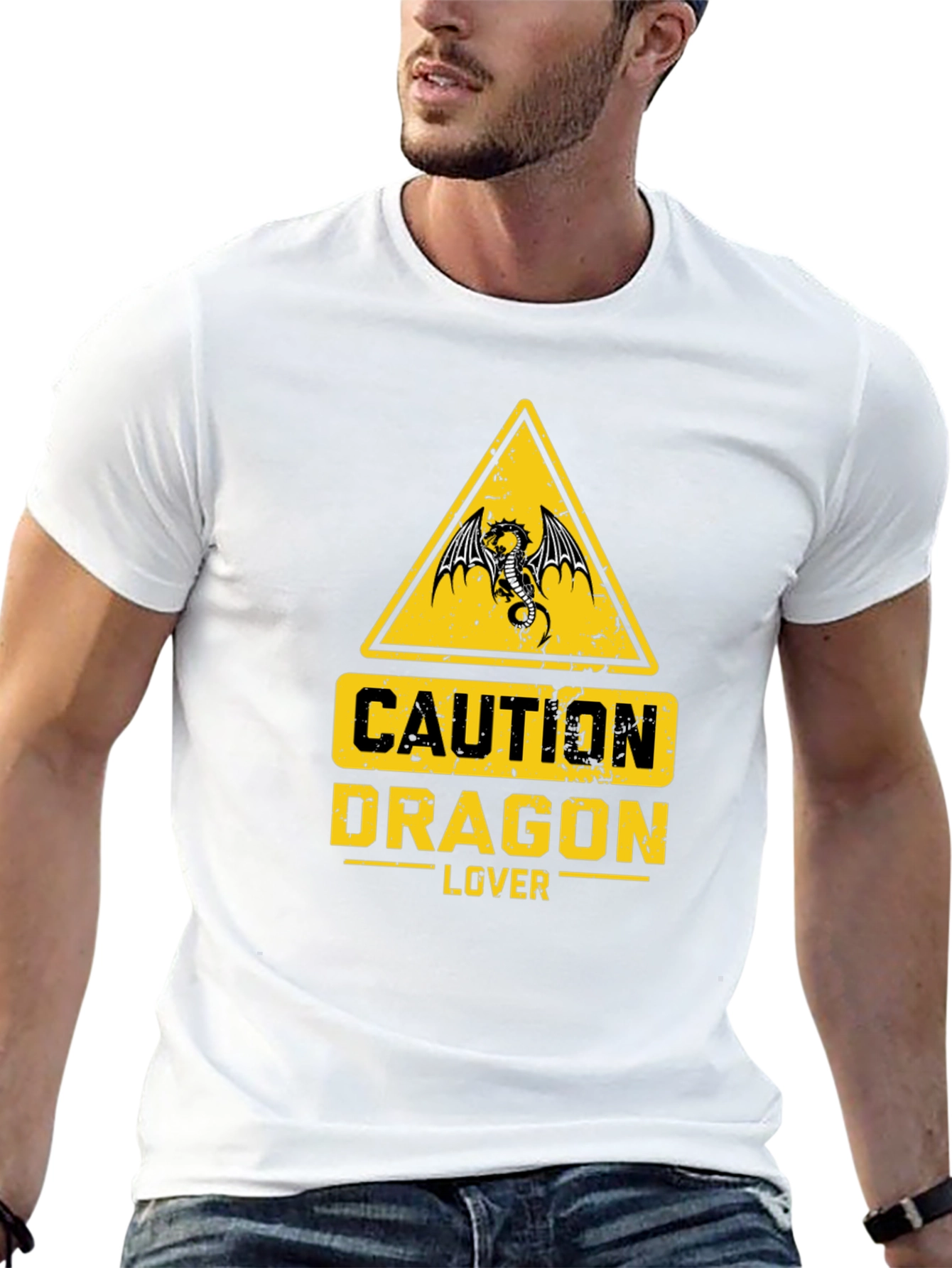 Caution Dragon Lover Graphic T-Shirt