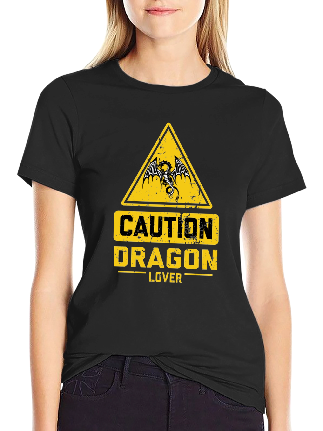 Caution Dragon Lover Graphic T-Shirt