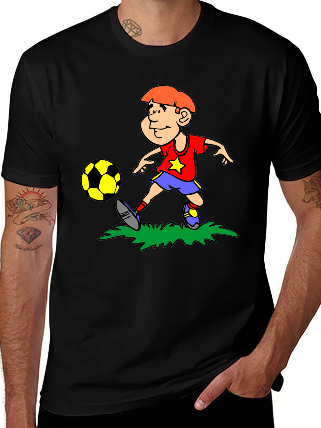 Boy Soccer T-Shirt - Black Cotton Tee