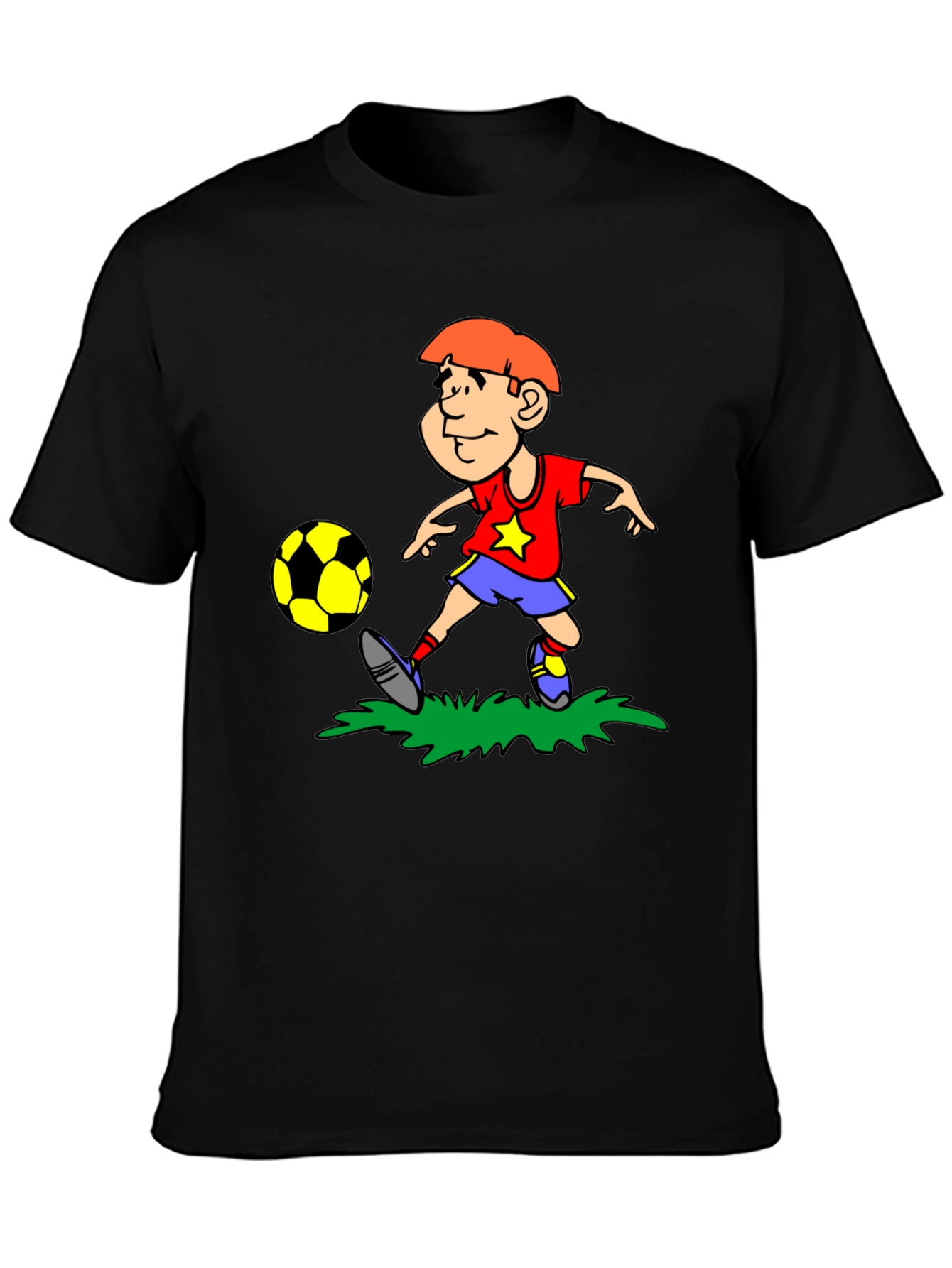 Boy Soccer T-Shirt - Black Cotton Tee