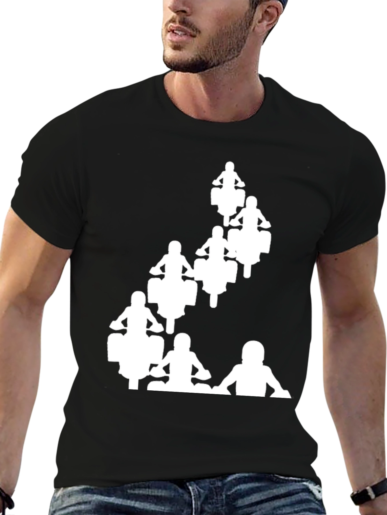 Motorcycle Riders Graphic Tee - Black Cotton Shirt
