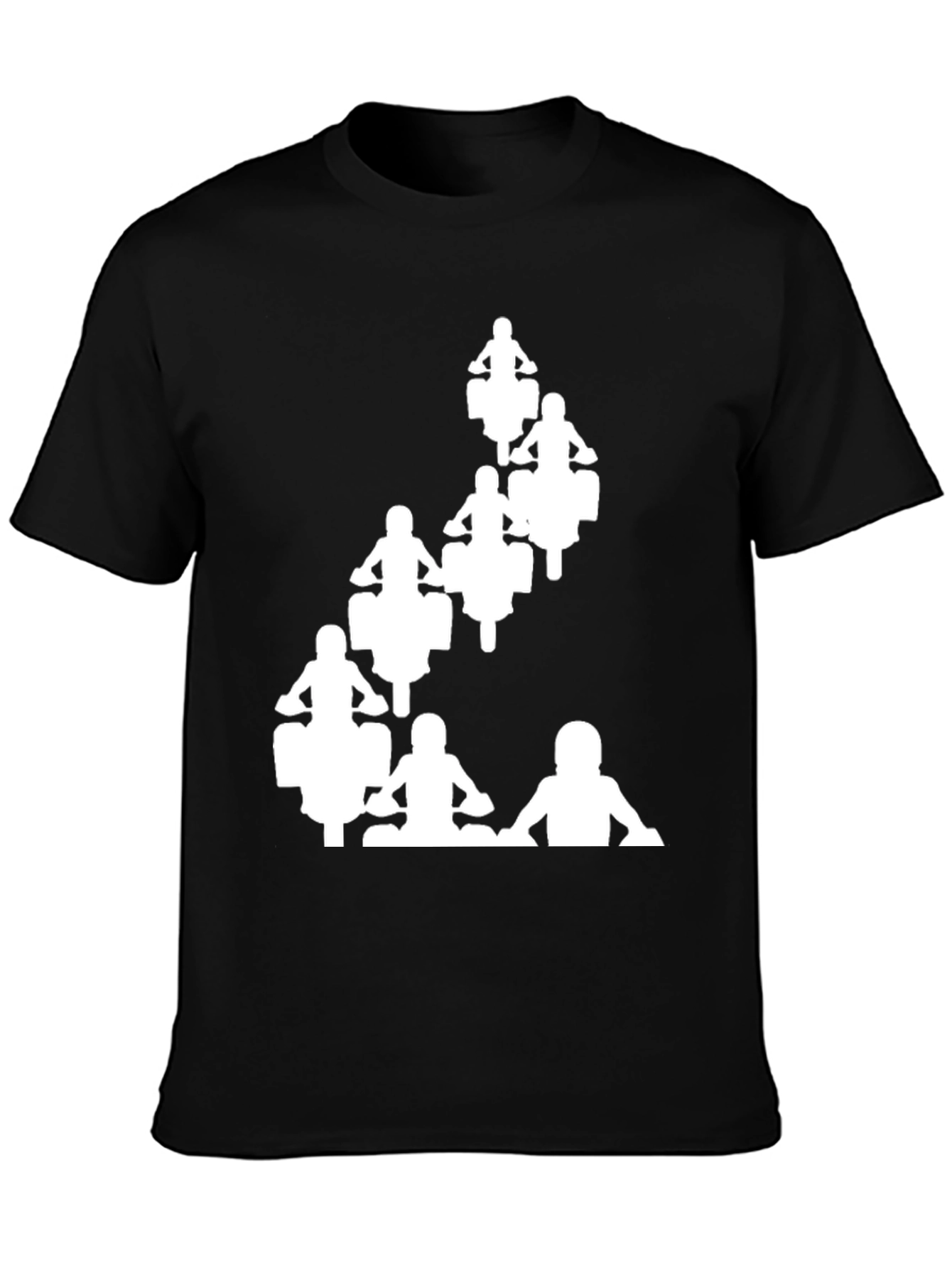 Motorcycle Riders Graphic Tee - Black Cotton Shirt