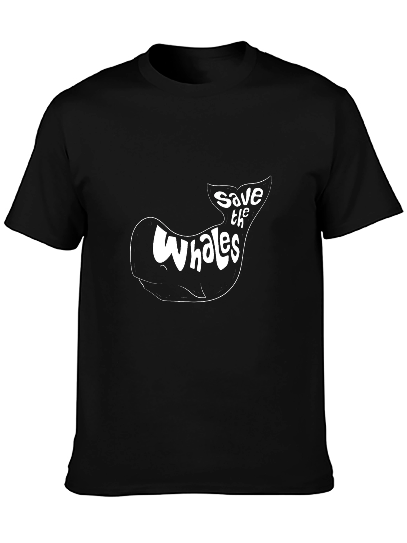 Save the Whales Graphic T-Shirt - Black