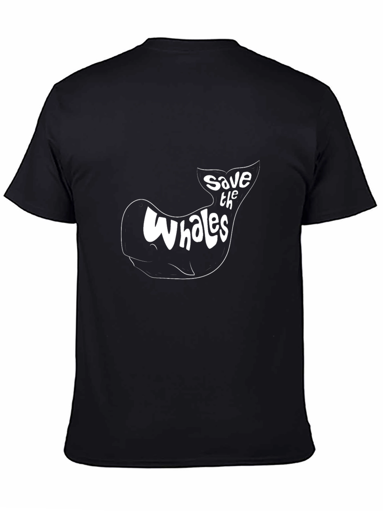 Save the Whales Graphic T-Shirt - Black