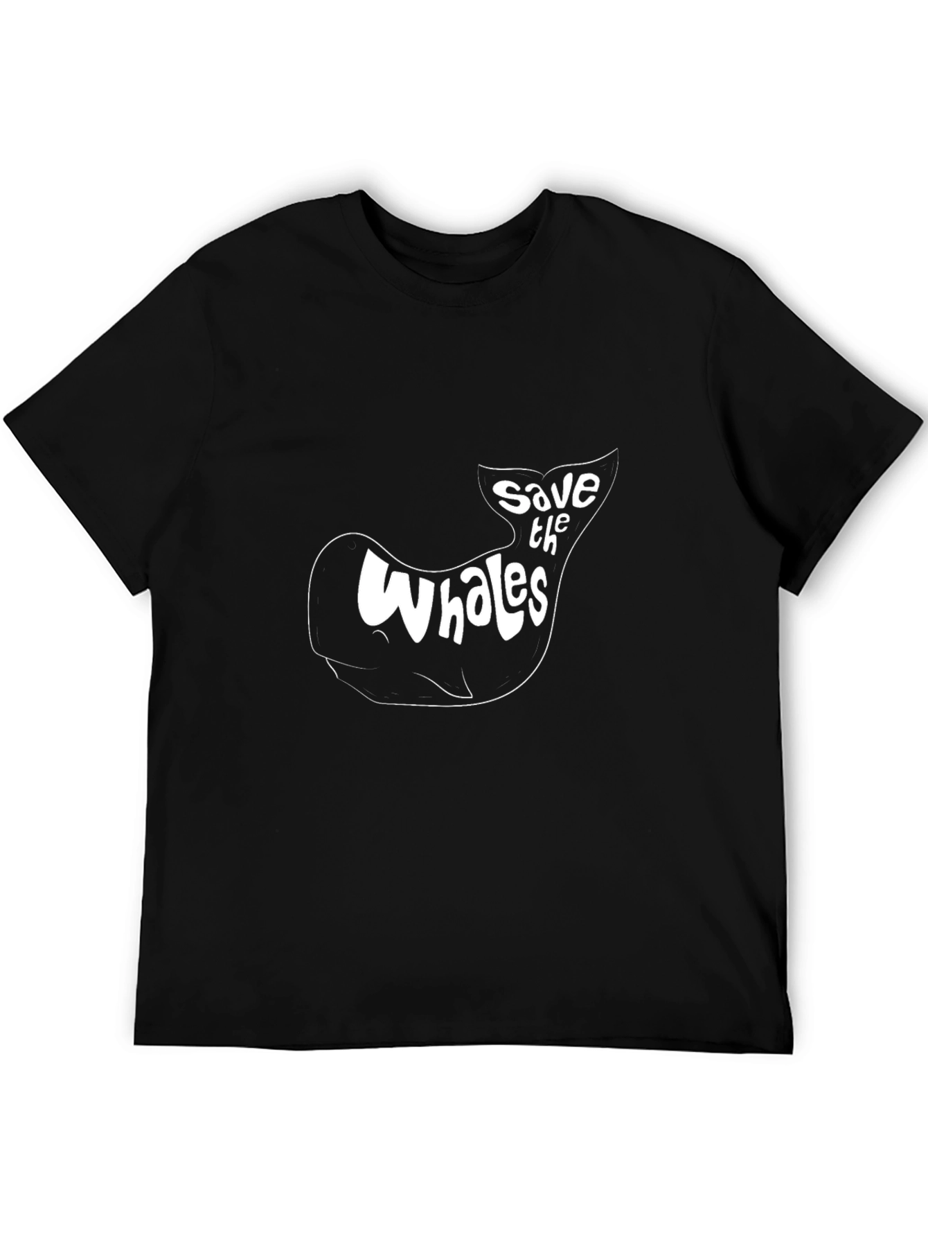 Save the Whales Graphic T-Shirt - Black