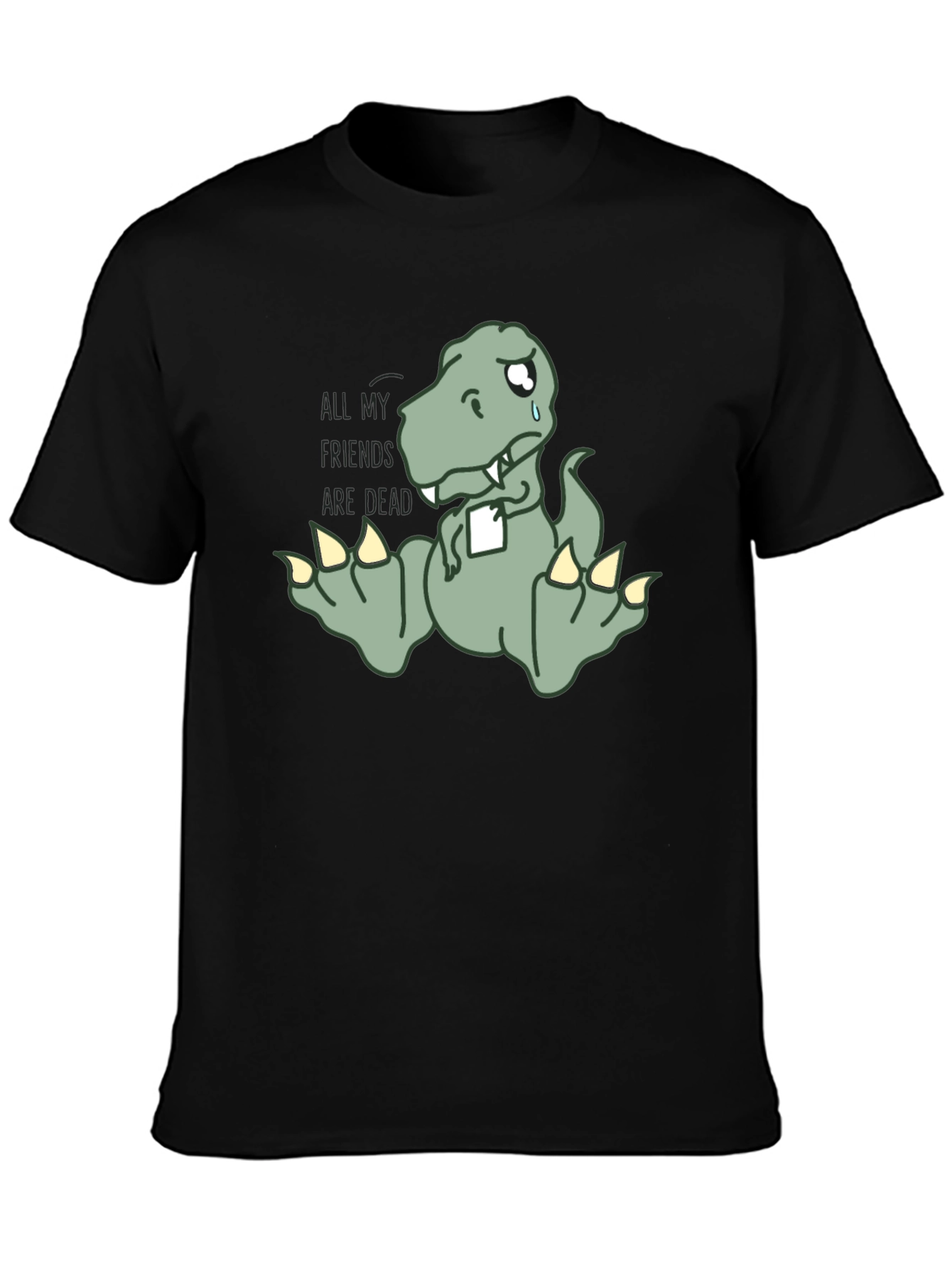 Sad Dino T-Shirt - All My Friends Are Dead