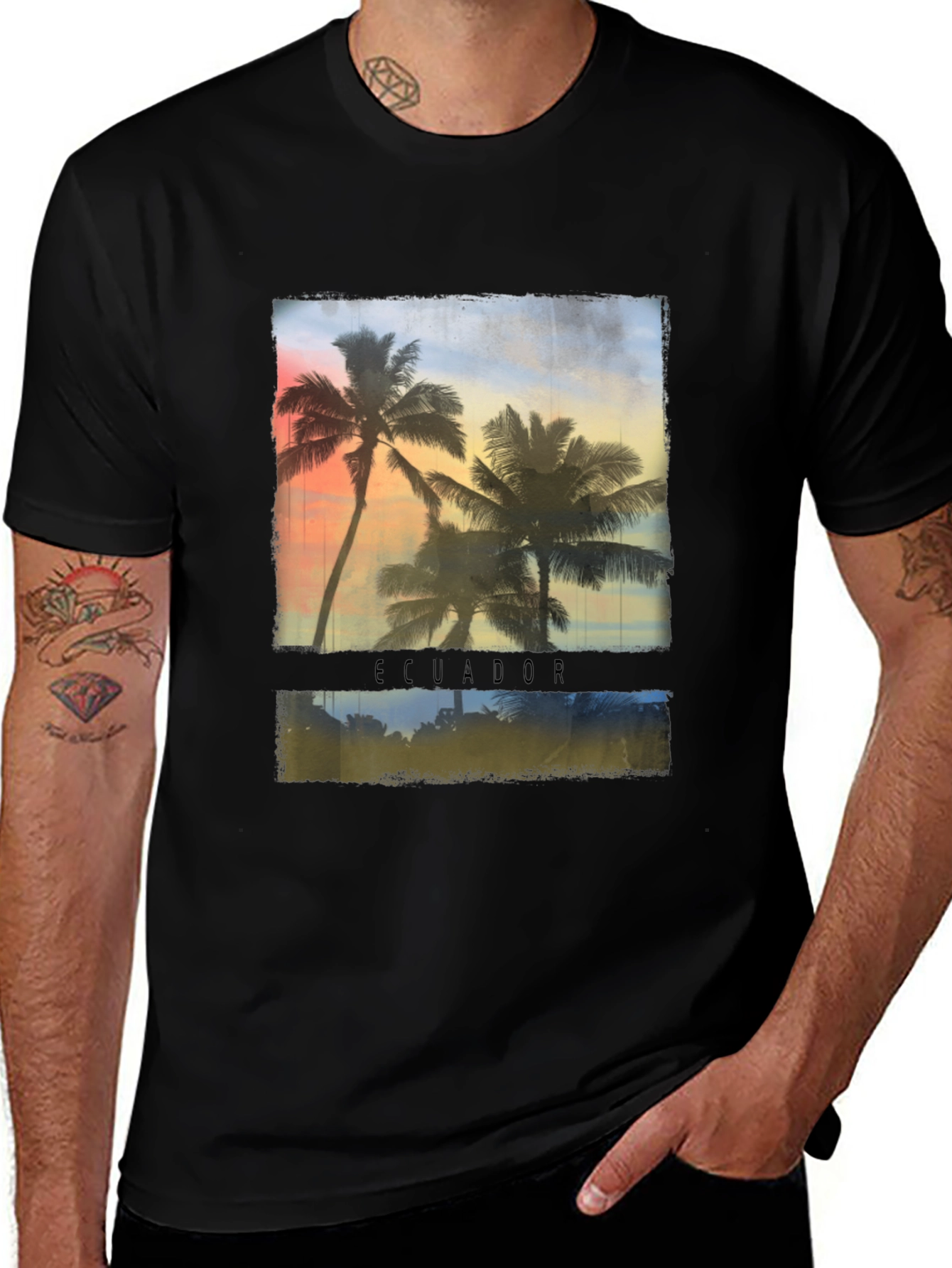 Ecuador Palm Tree Graphic T-Shirt