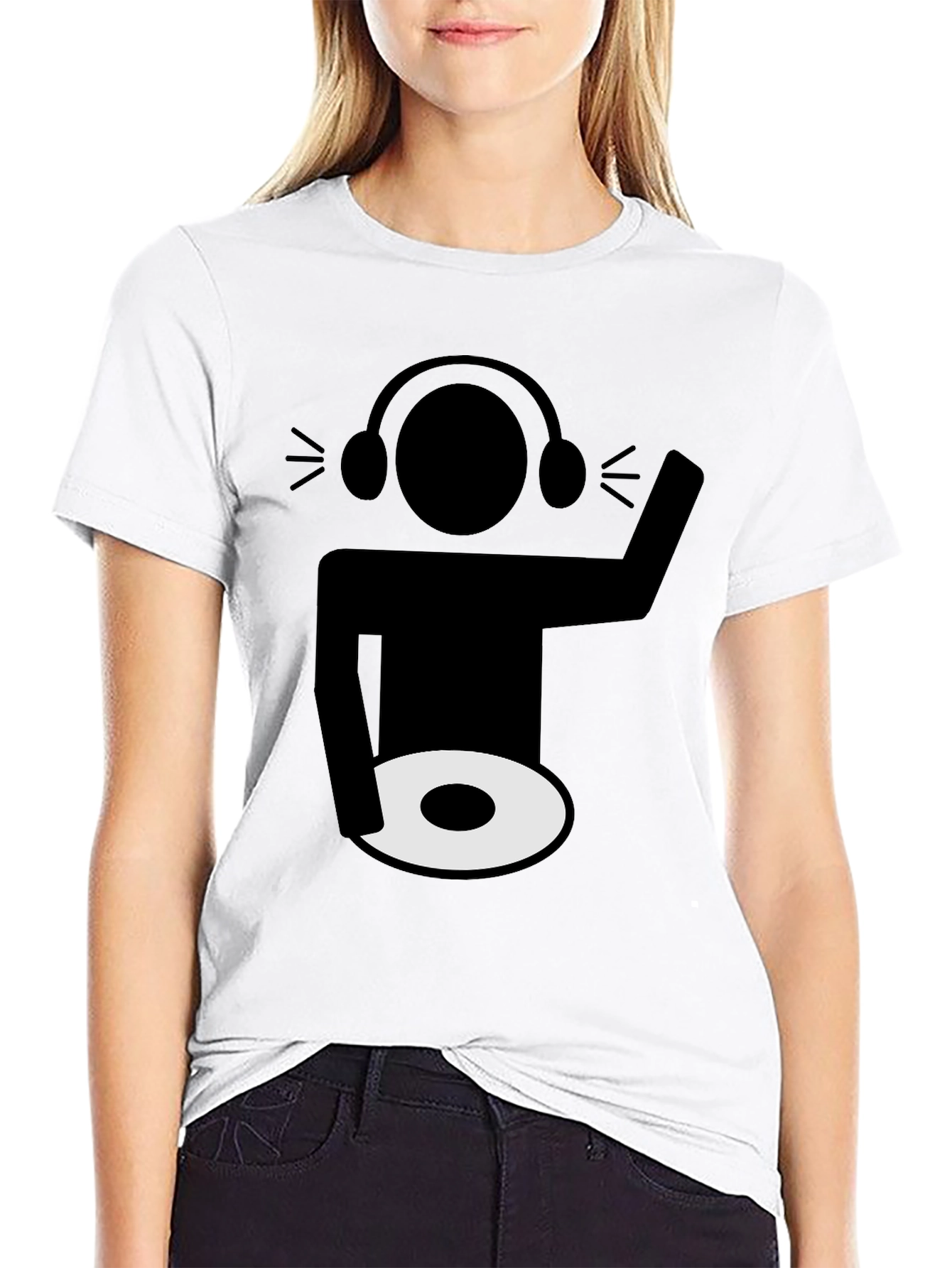 DJ Graphic Tee - Black Cotton Blend