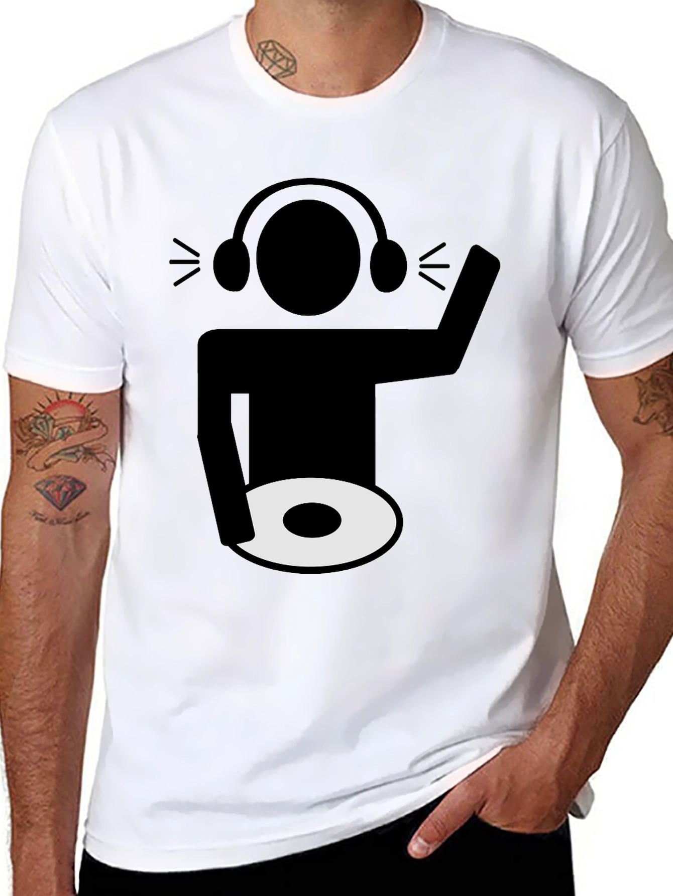 DJ Graphic Tee - Black Cotton Blend