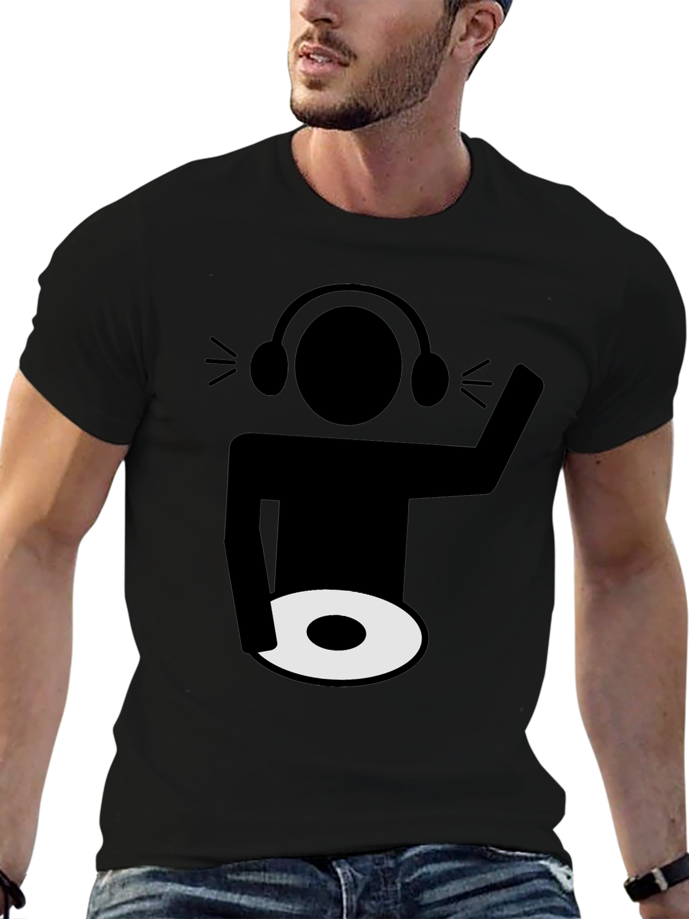 DJ Graphic Tee - Black Cotton Blend