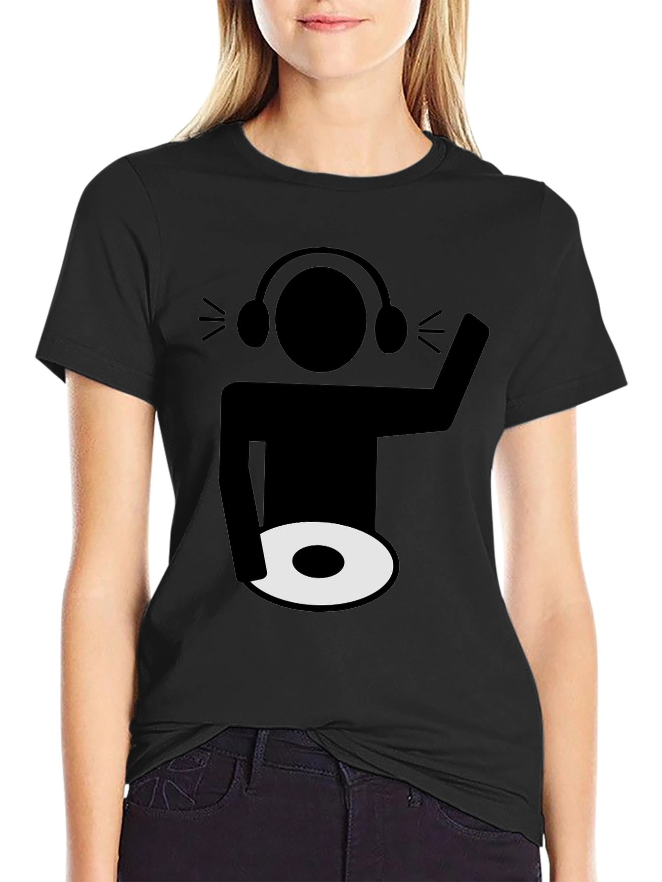 DJ Graphic Tee - Black Cotton Blend