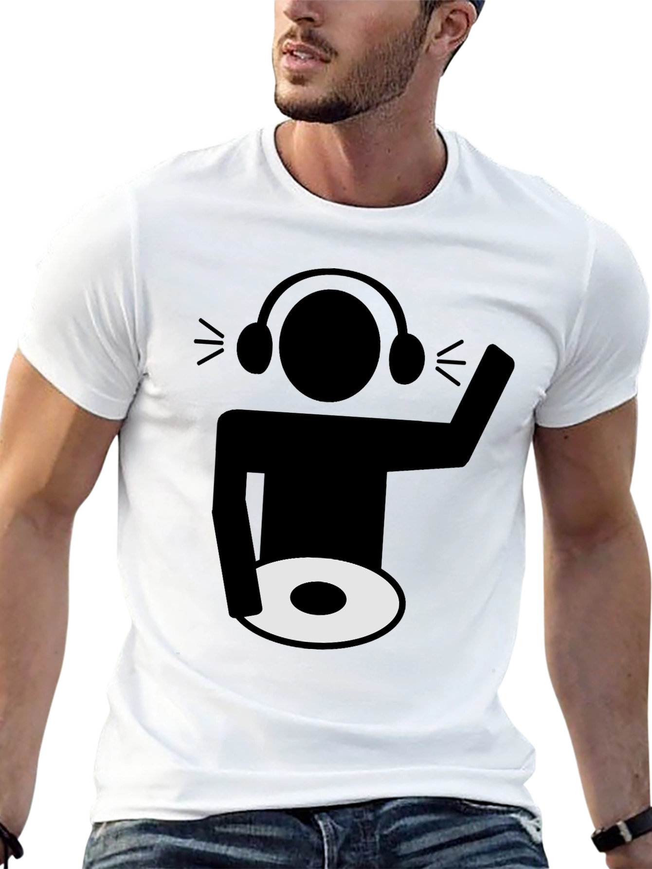 DJ Graphic Tee - Black Cotton Blend