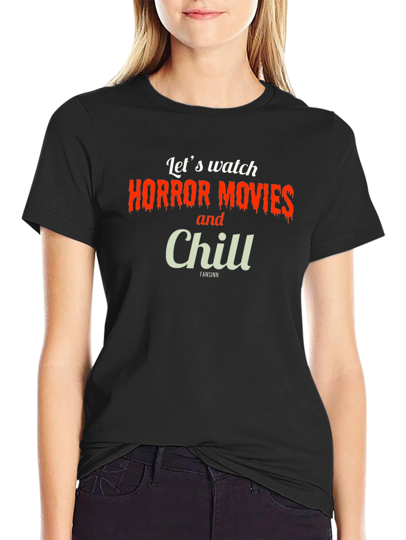 Horror Movie & Chill T-Shirt - Black