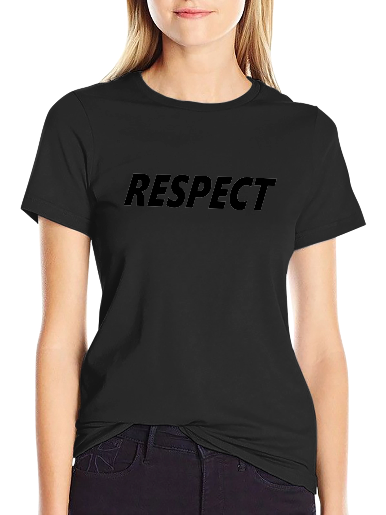 Respect Black Graphic T-Shirt