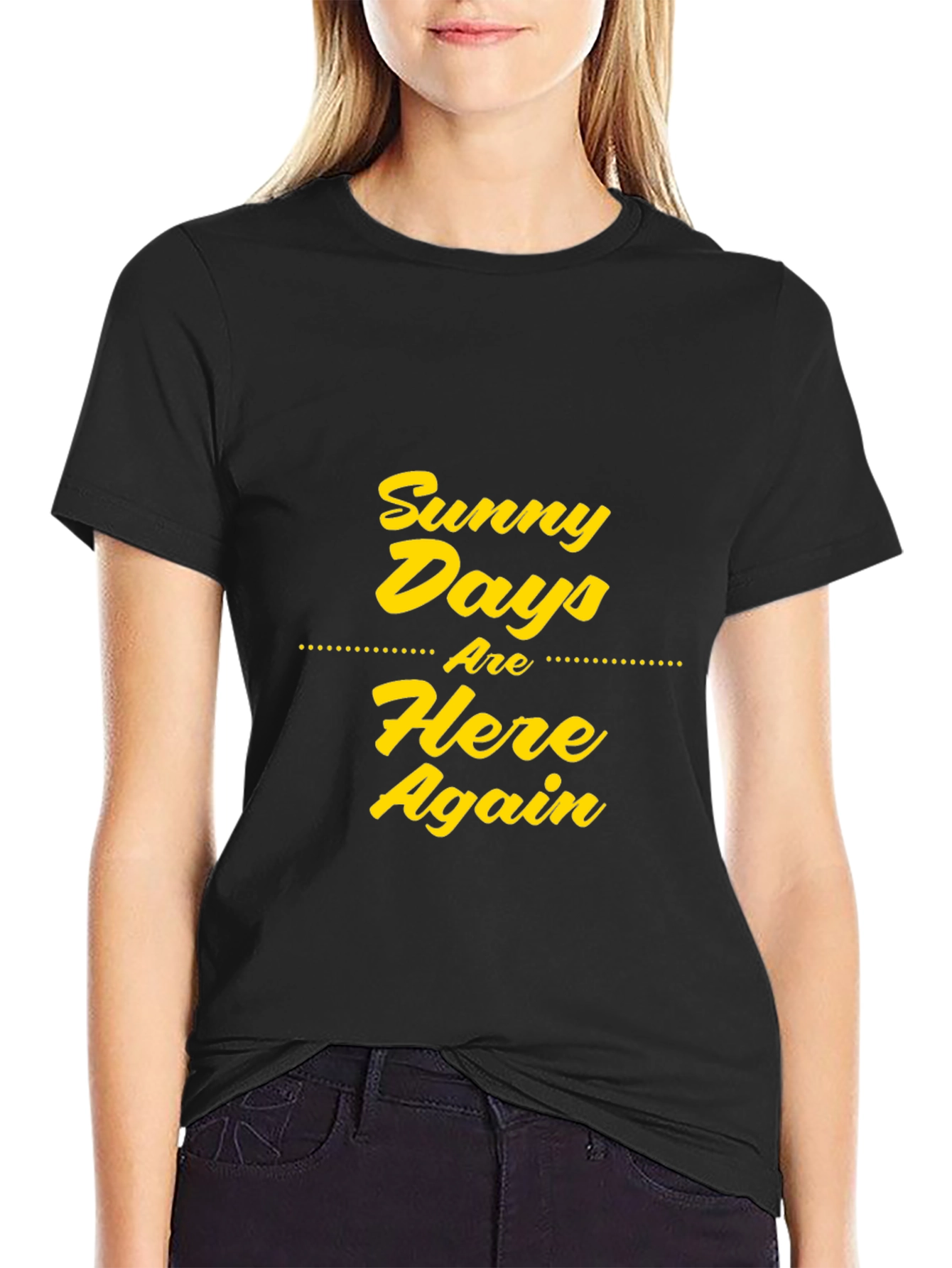Sunny Days T-Shirt - Black Graphic Print