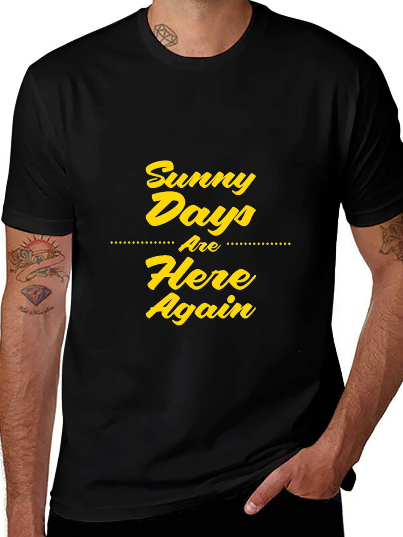 Sunny Days T-Shirt - Black Graphic Print