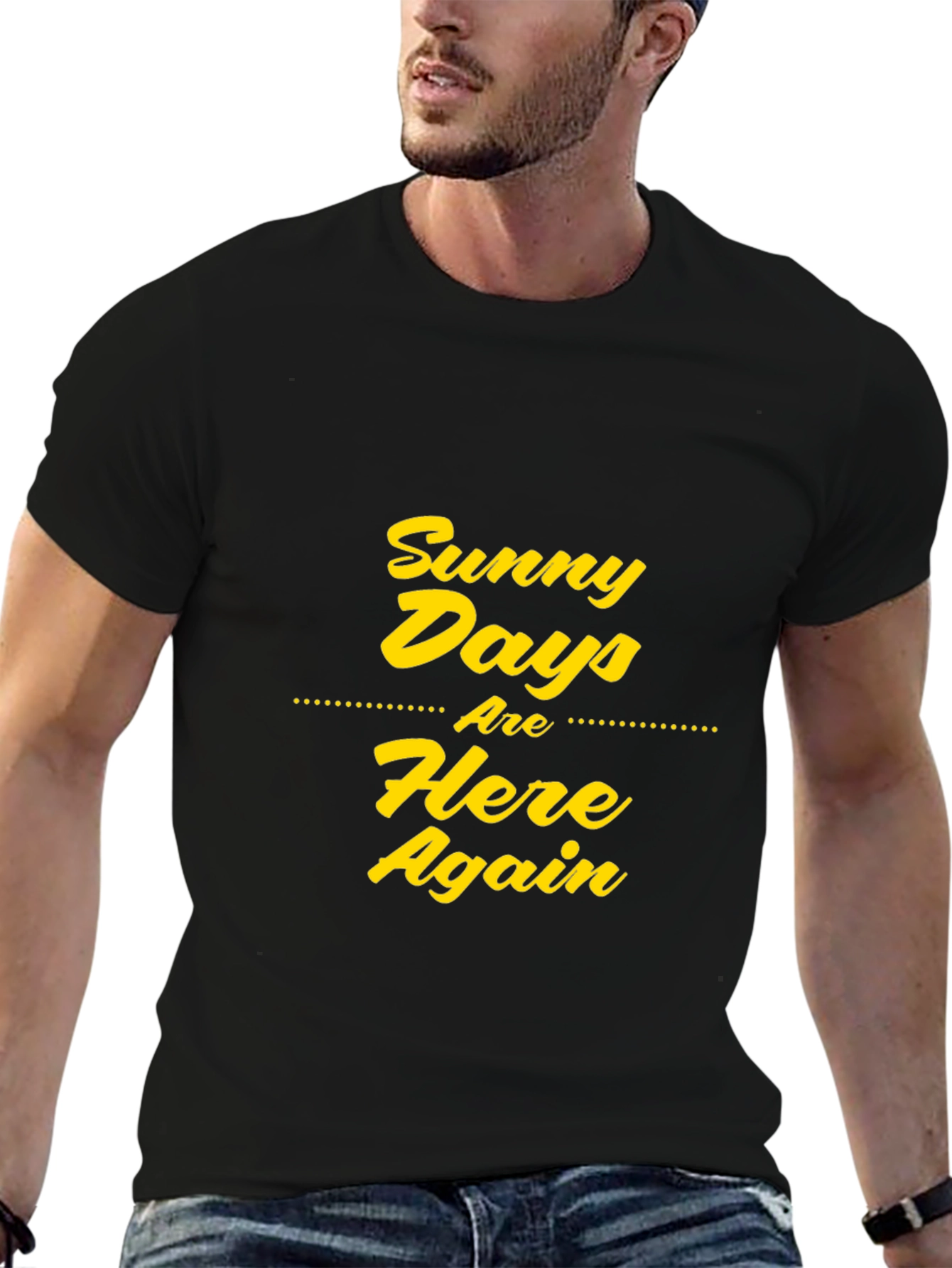 Sunny Days T-Shirt - Black Graphic Print