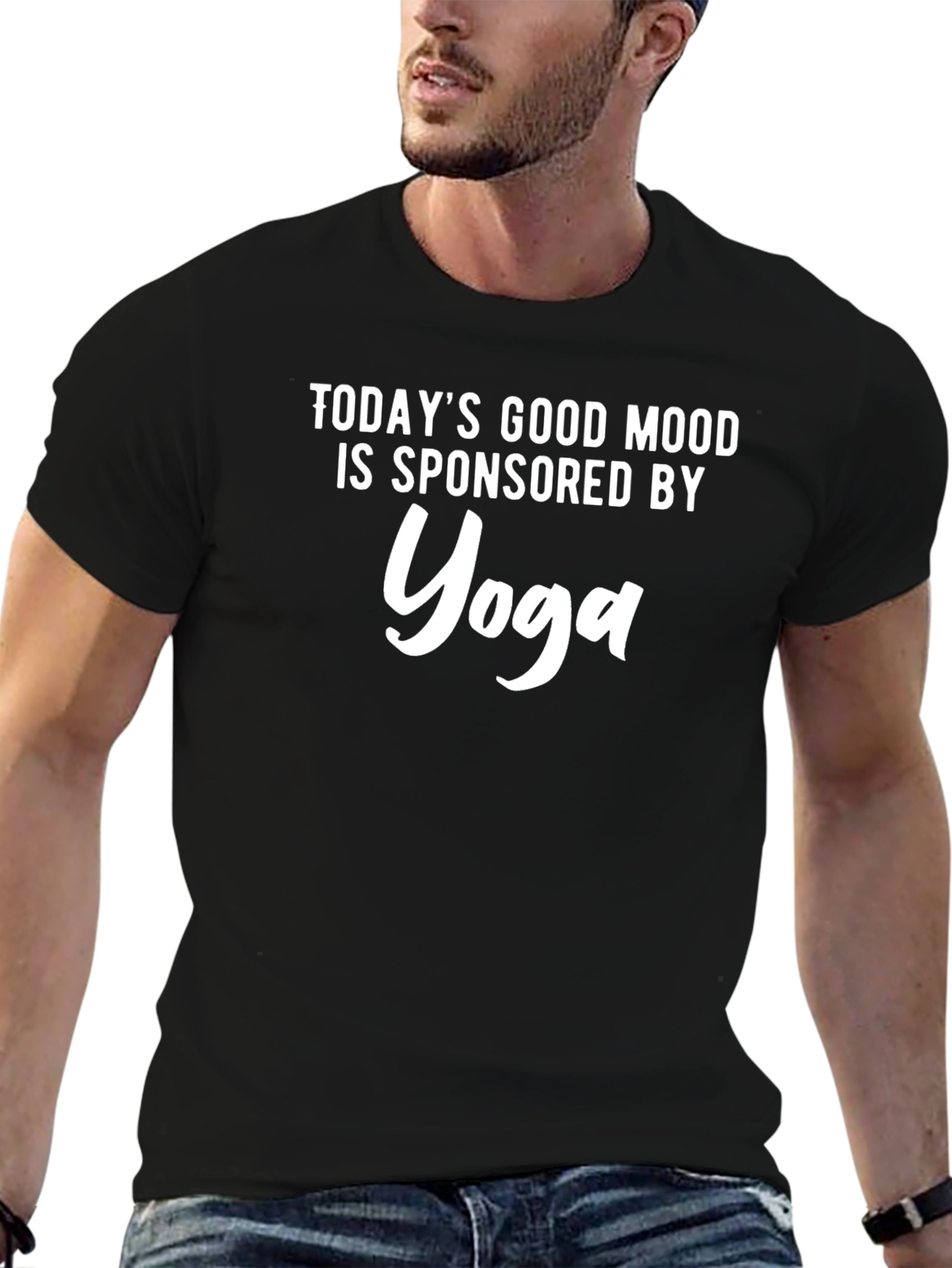 Yoga Sponsored Good Mood Black T-Shirt