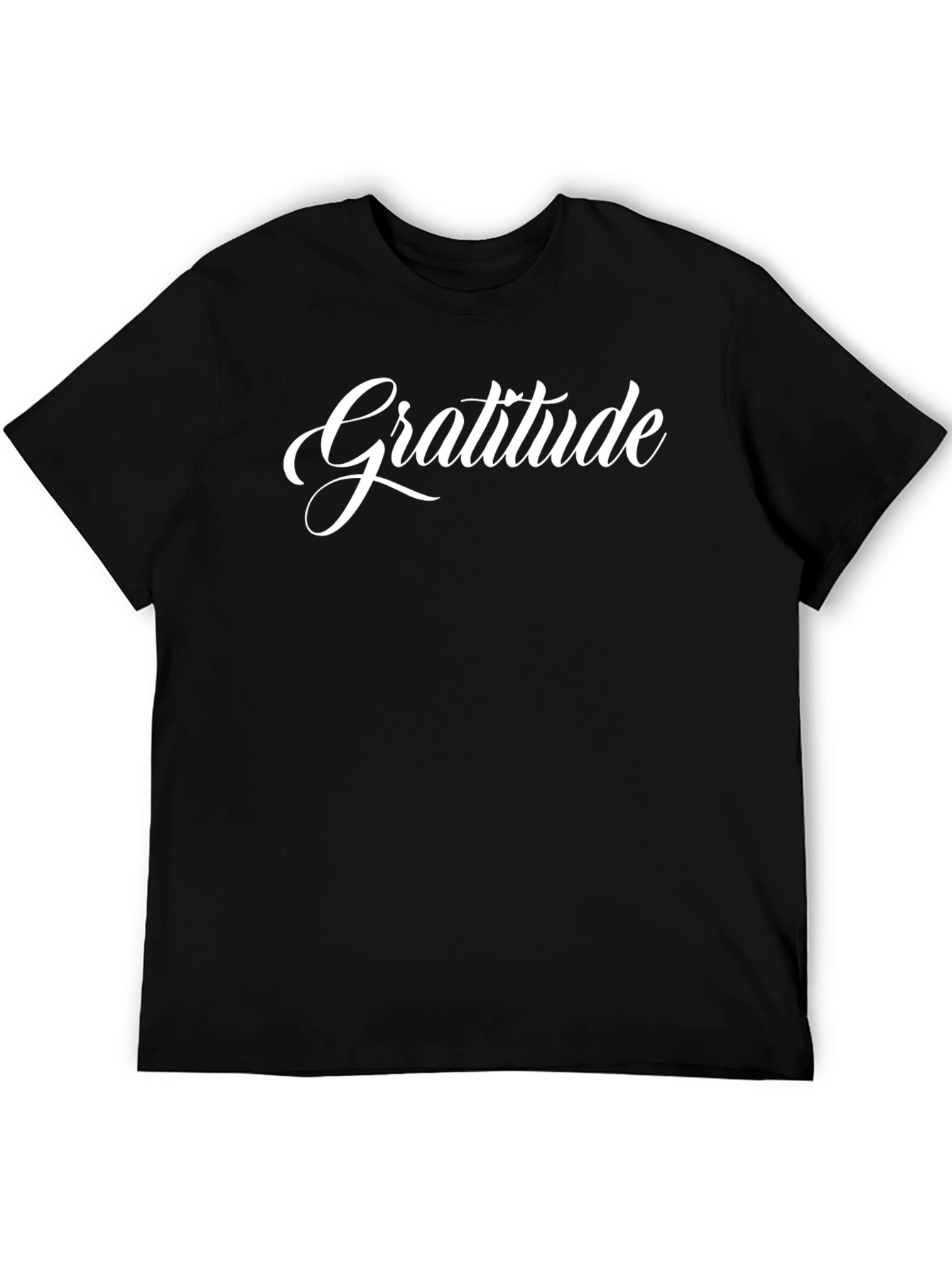 Gratitude T-Shirt - Black Crew Neck Short Sleeve
