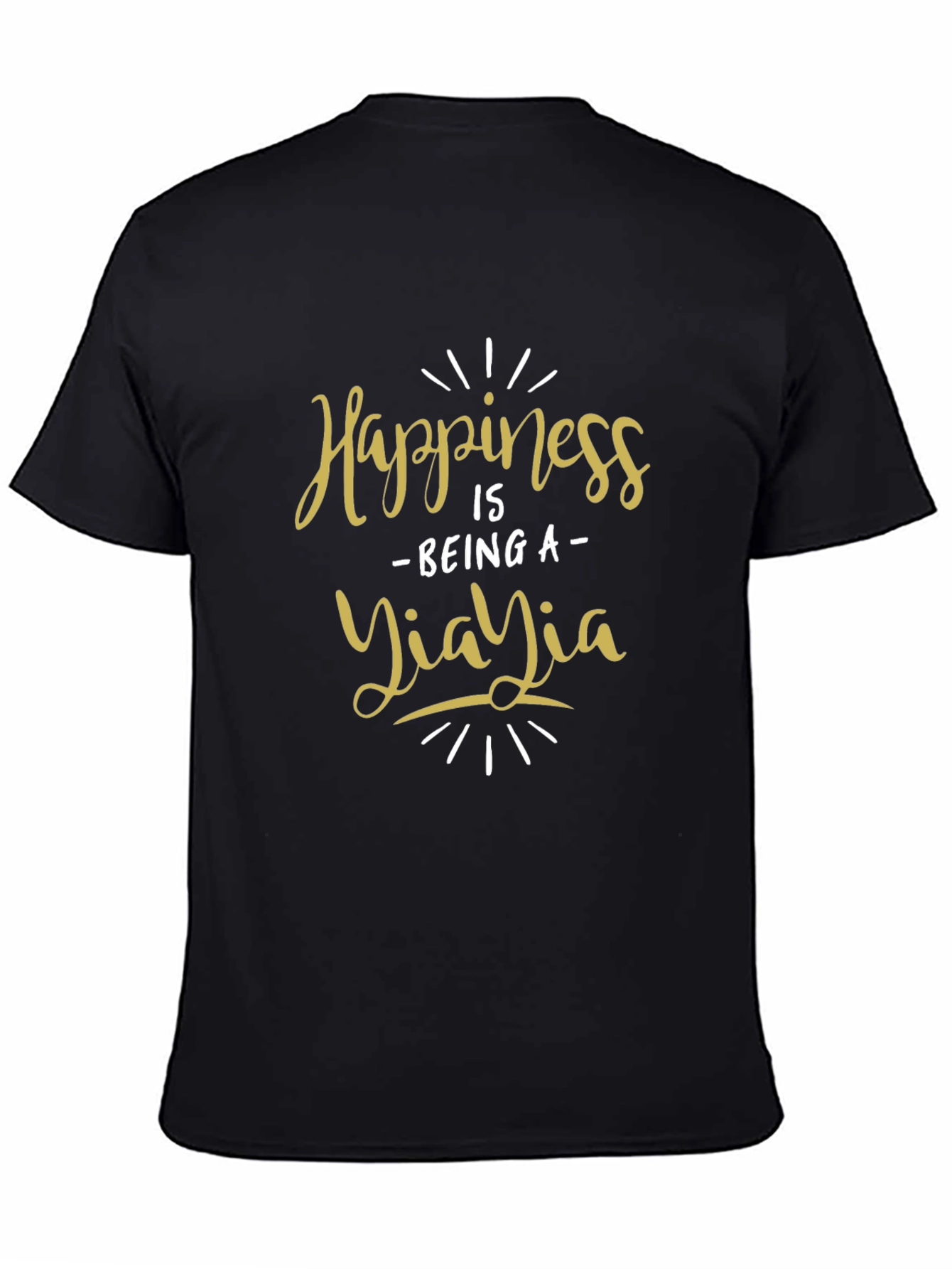 Happiness is Being a YiaYia Black T-Shirt