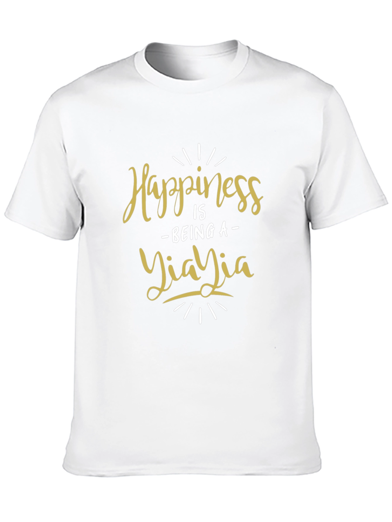 Happiness is Being a YiaYia Black T-Shirt