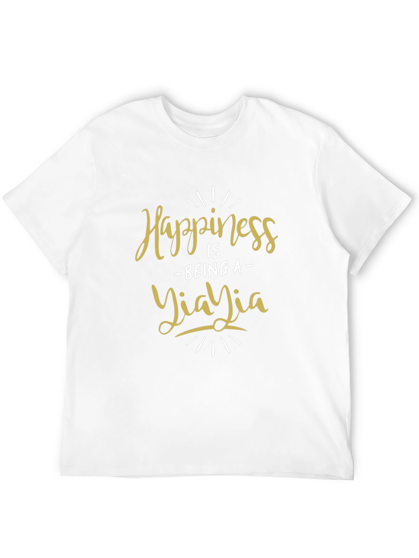 Happiness is Being a YiaYia Black T-Shirt