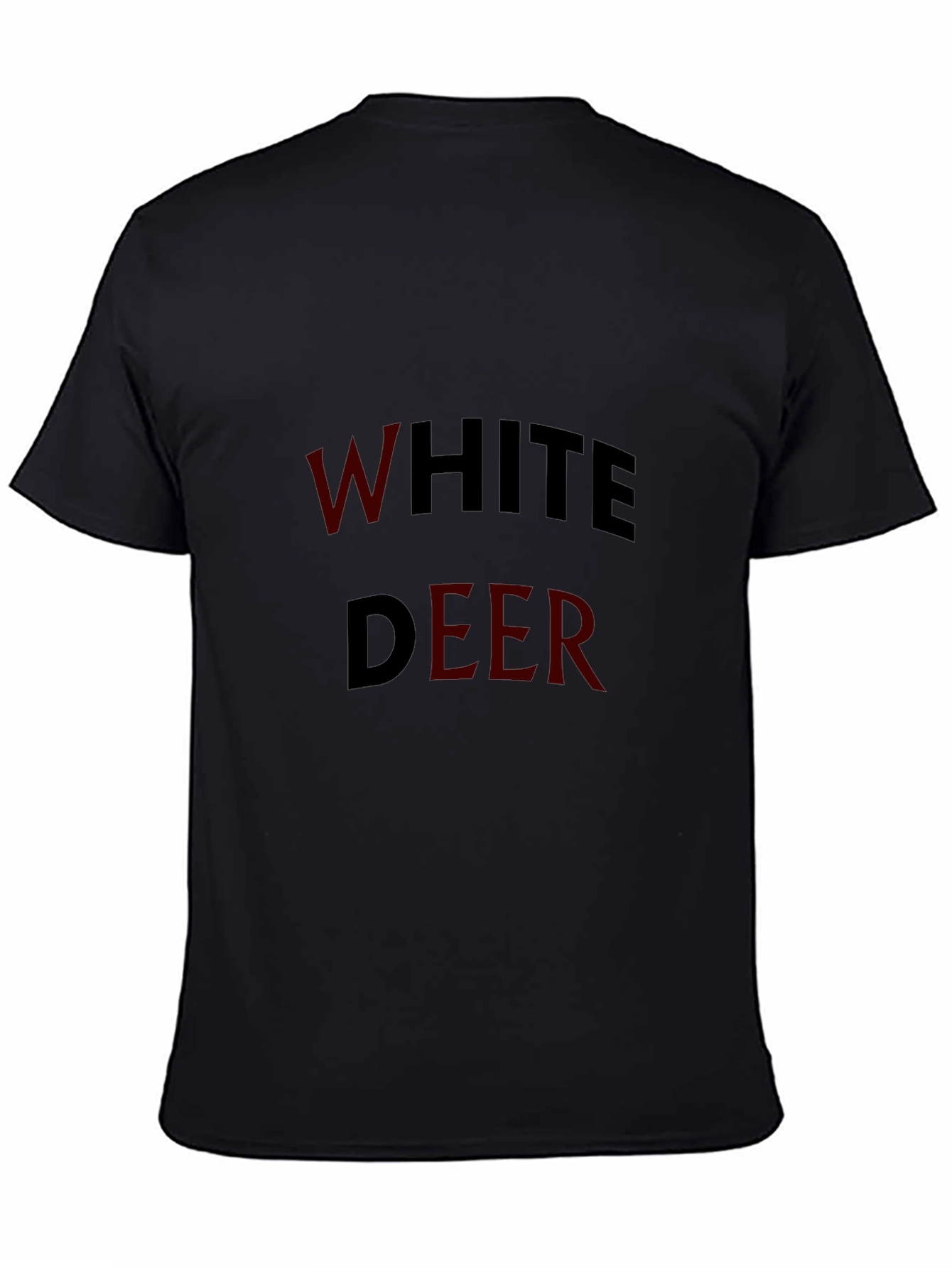 White Deer Graphic Black T-Shirt