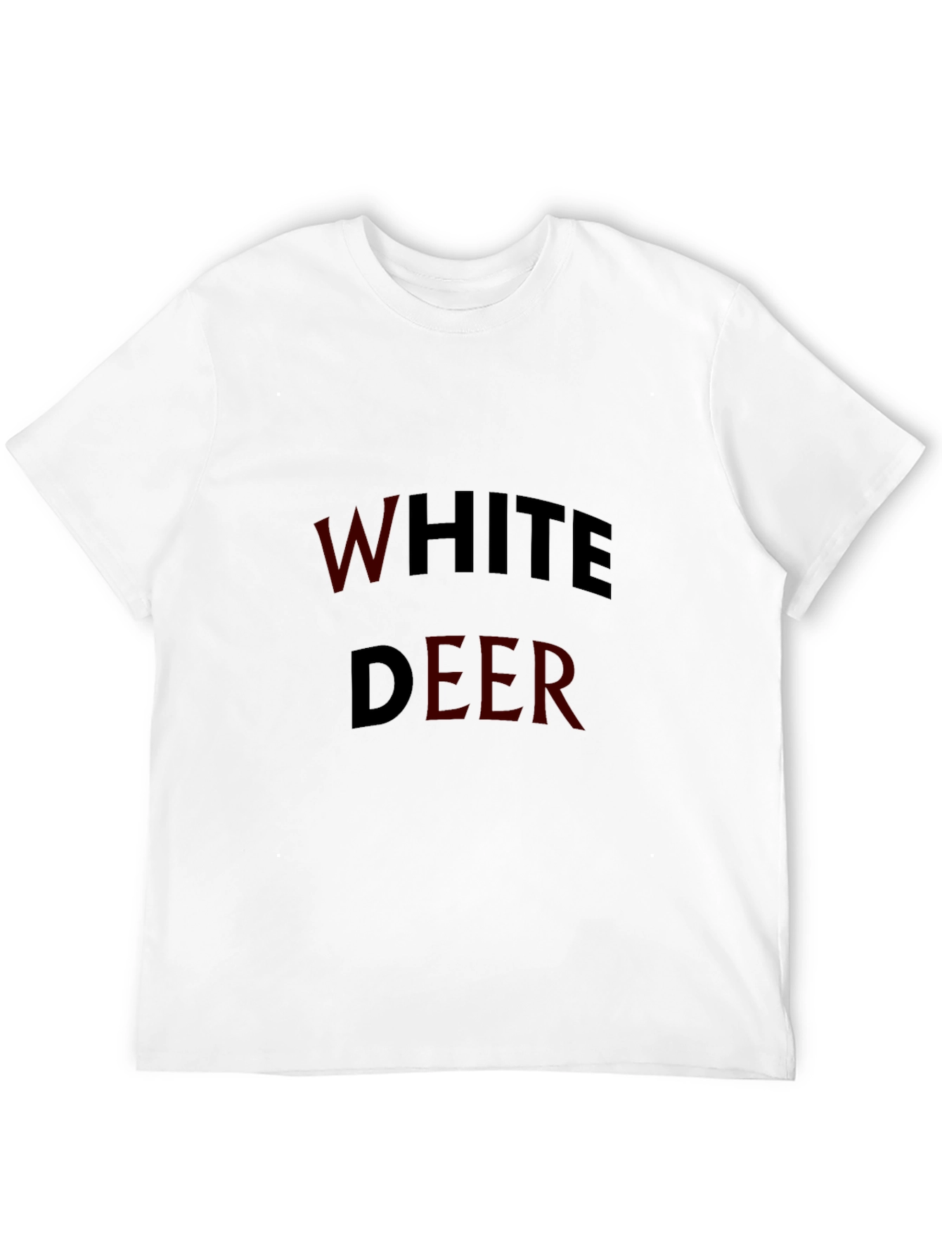 White Deer Graphic Black T-Shirt