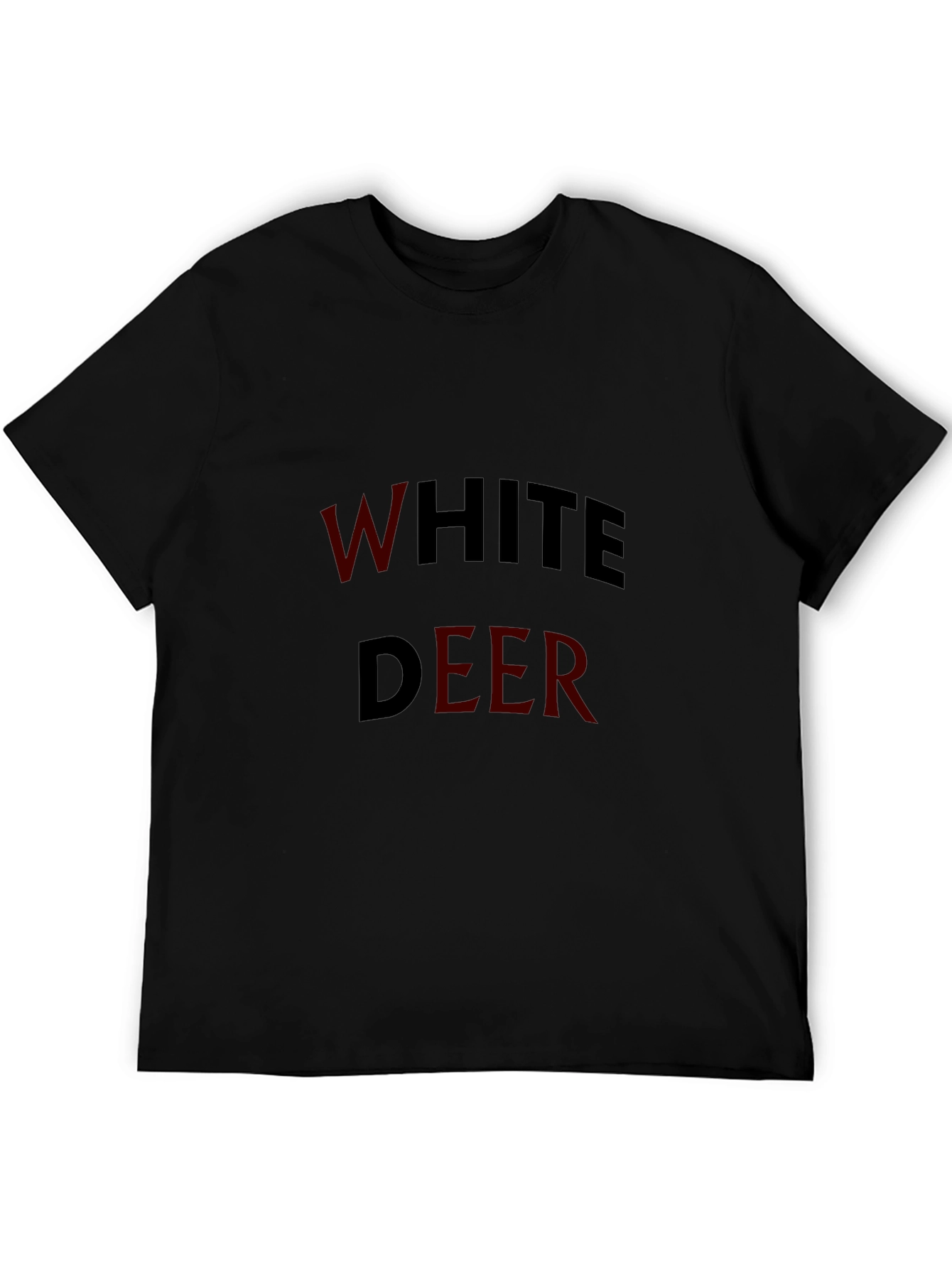 White Deer Graphic Black T-Shirt