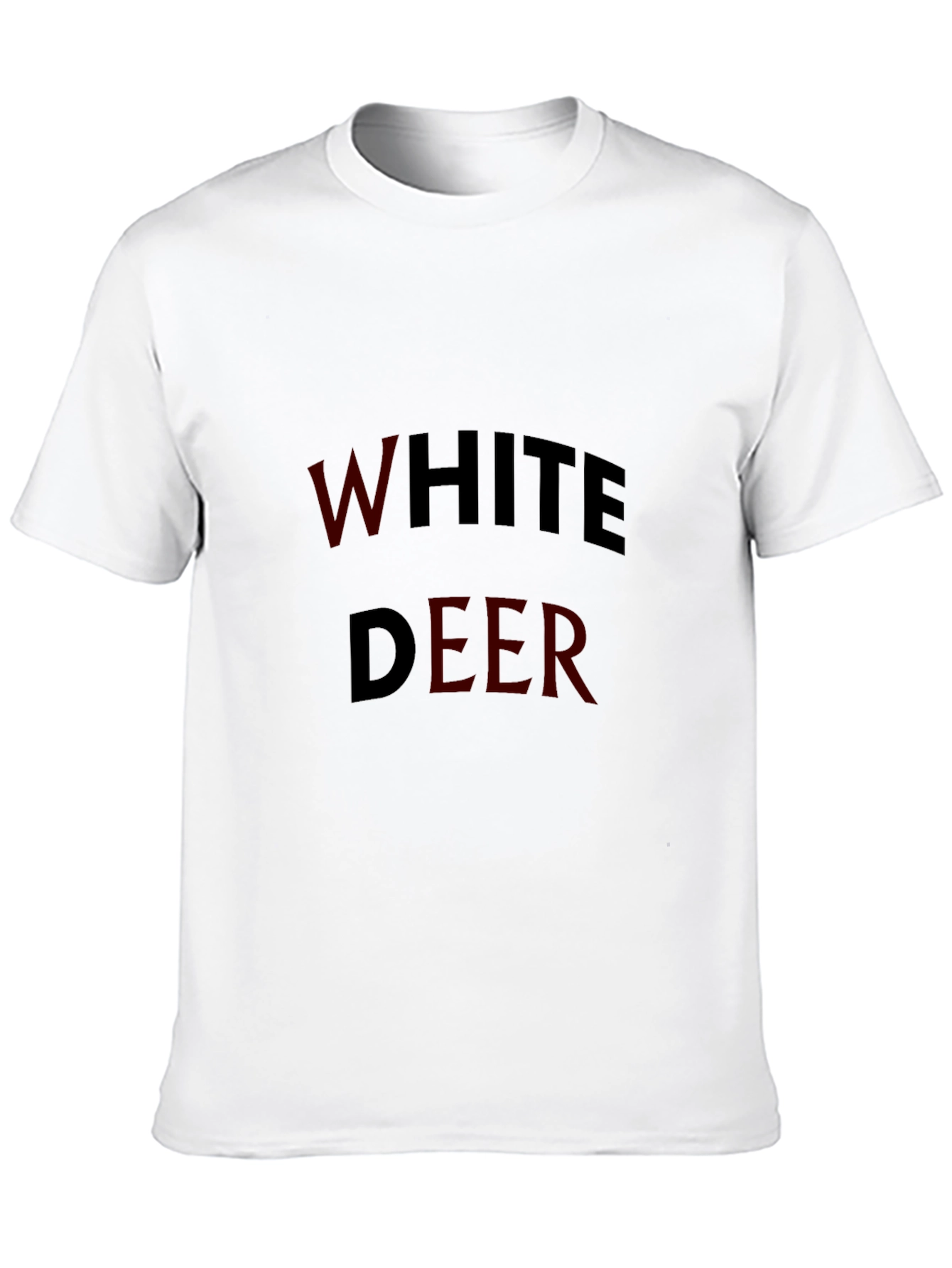 White Deer Graphic Black T-Shirt