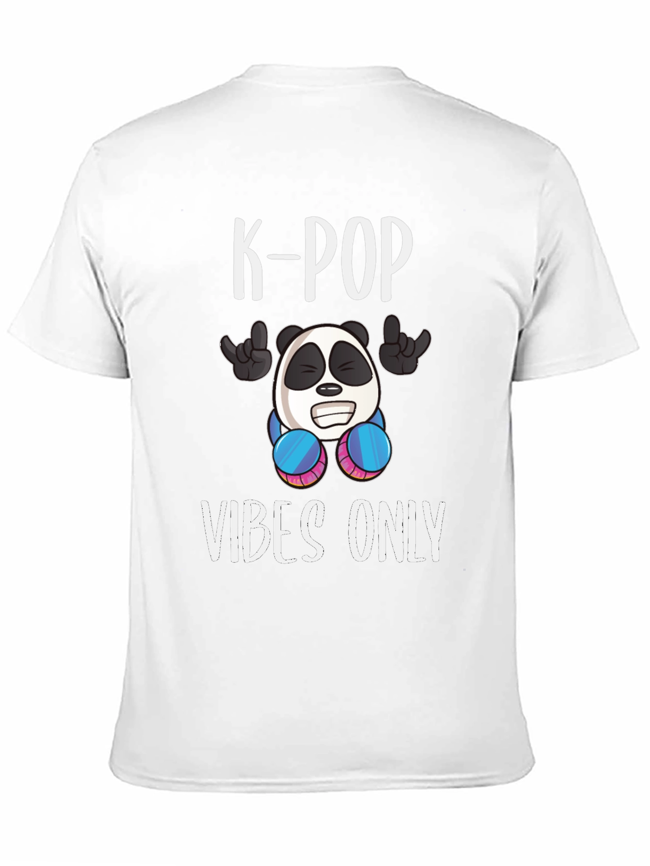 K-Pop Vibes Only Graphic Tee - Panda Design