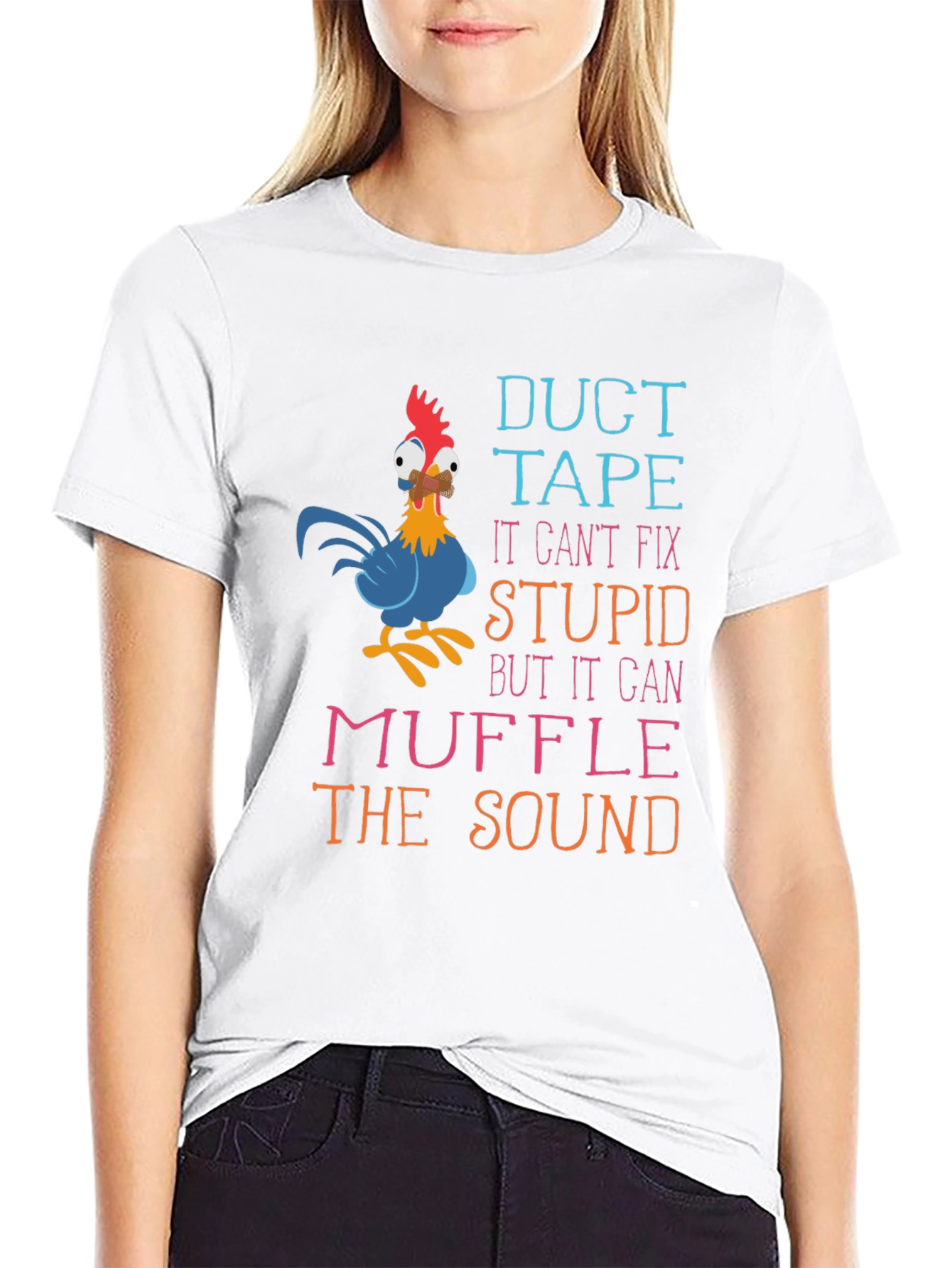 Duct Tape Fix Stupid Humor Graphic T-Shirt