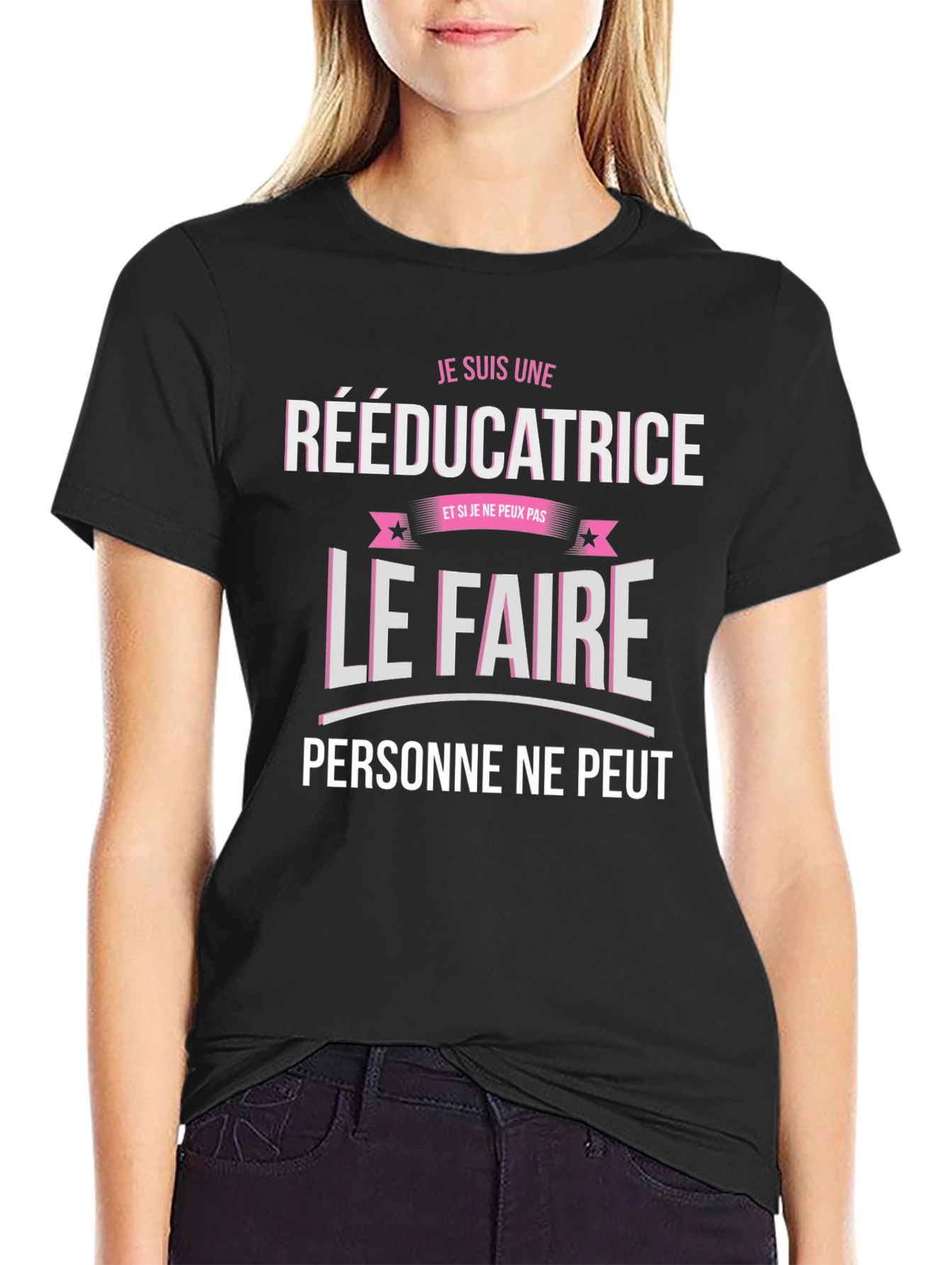 Je Suis Une Rééducatrice Black Graphic Tee