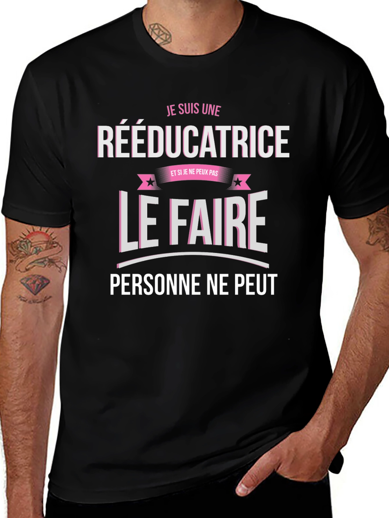 Je Suis Une Rééducatrice Black Graphic Tee