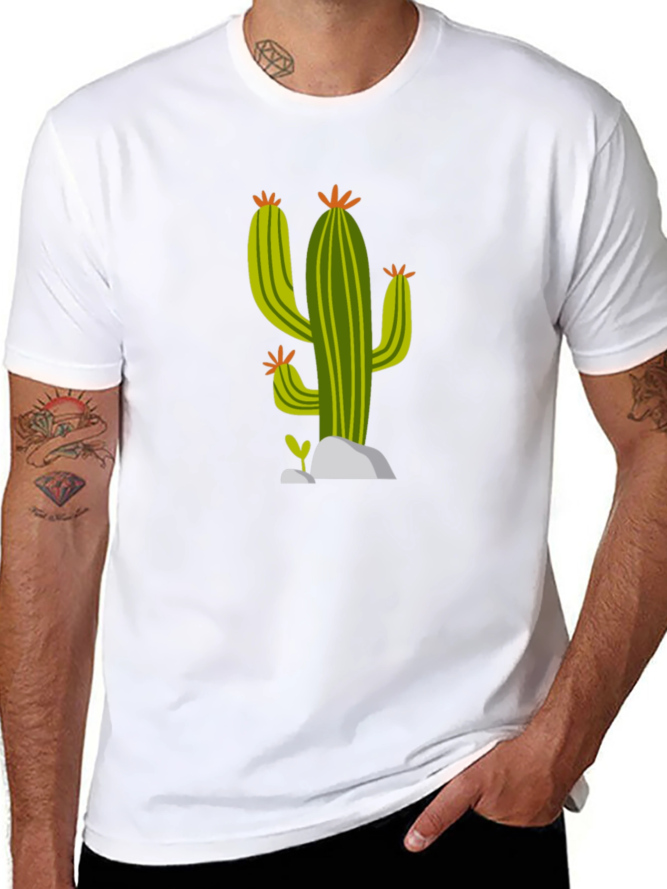 Cactus Graphic Black T-Shirt