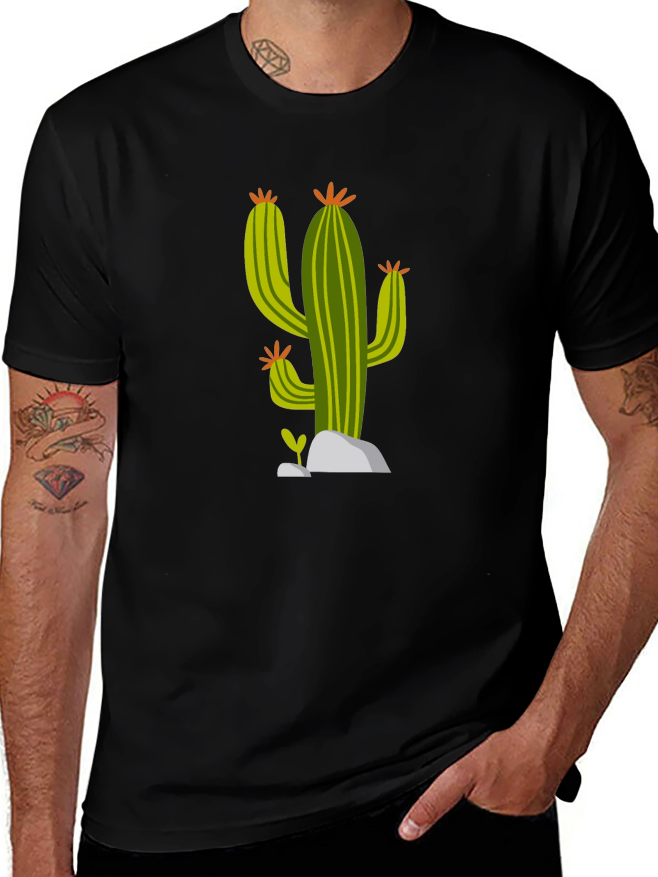 Cactus Graphic Black T-Shirt